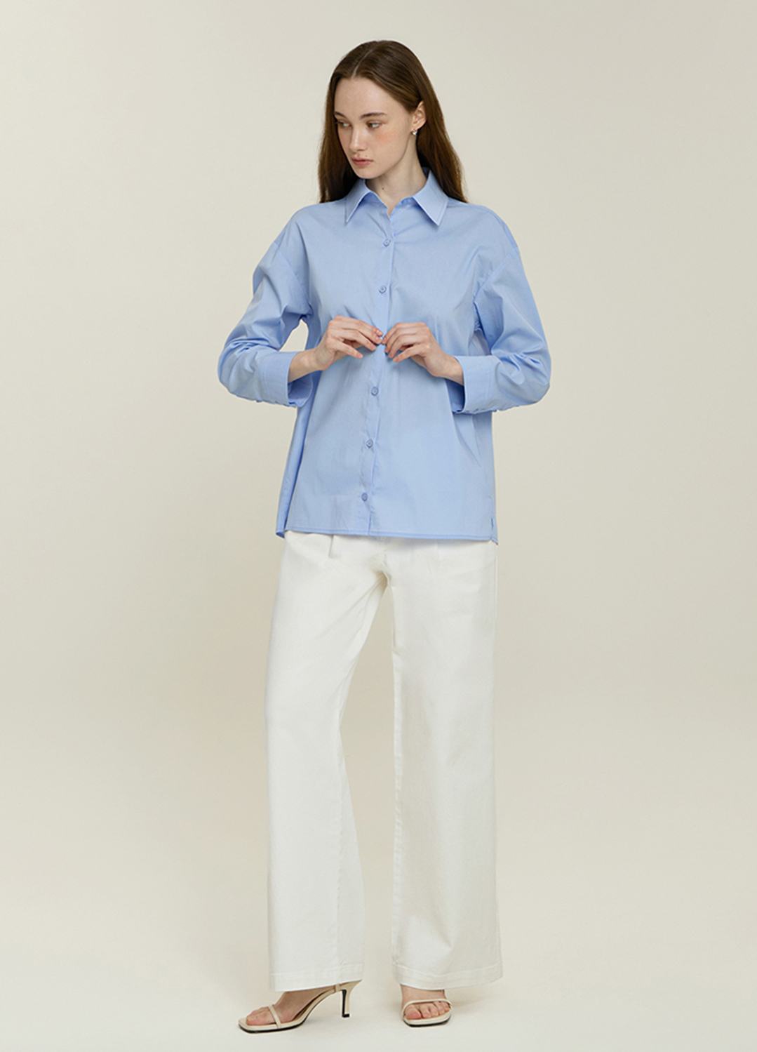 원턱 와이드 데님 팬츠_WHITE_7