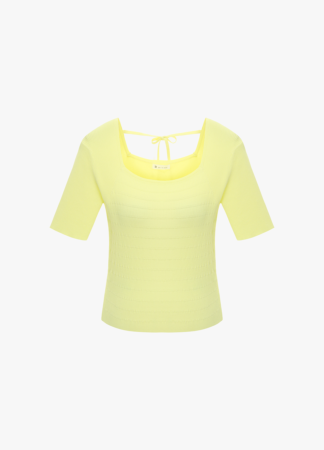 [시즌오프]스퀘어넥 하프슬리브 니트_YELLOW_5