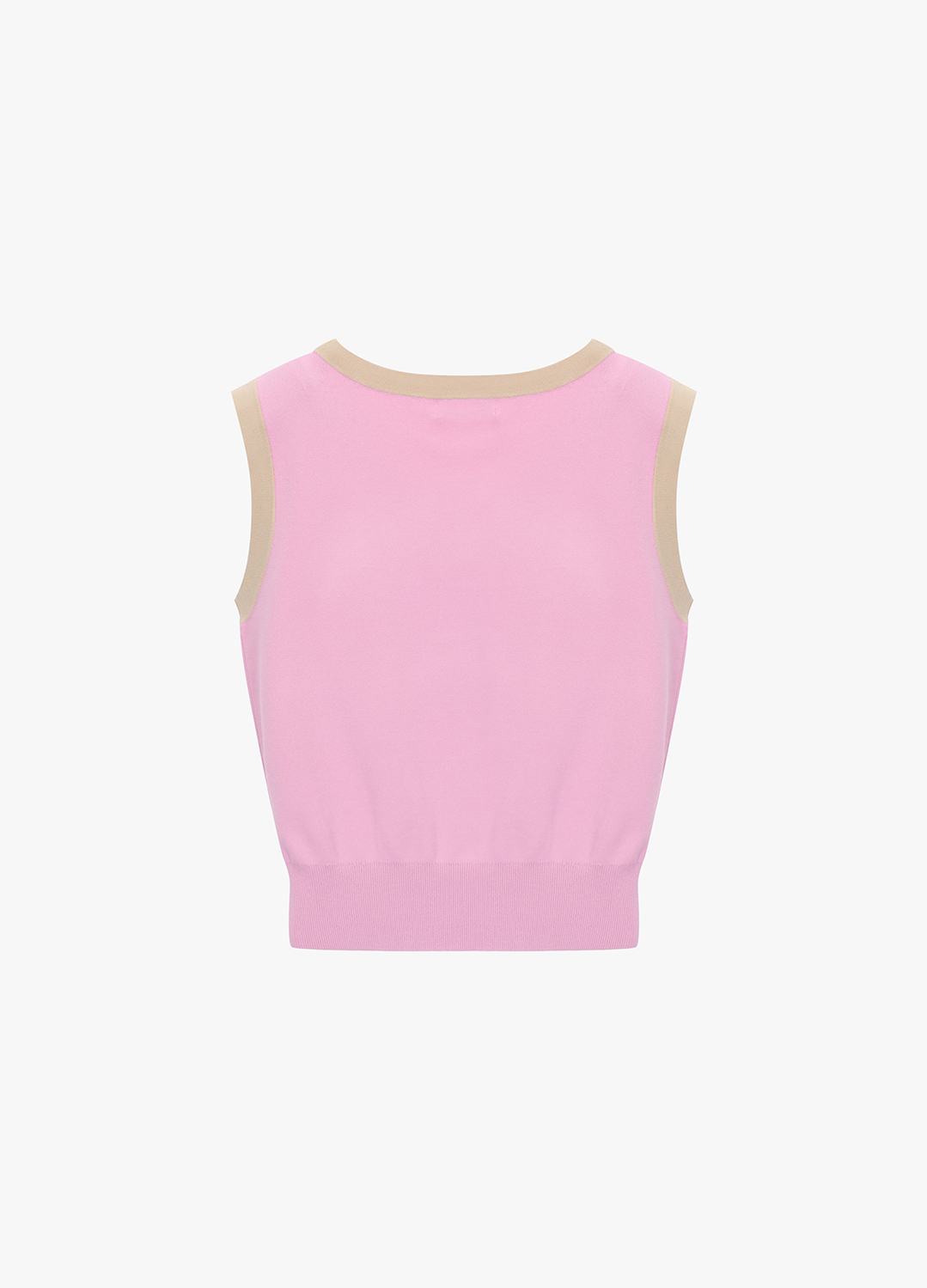 [시즌오프]컬러 배색 니트 베스트_PINK_6