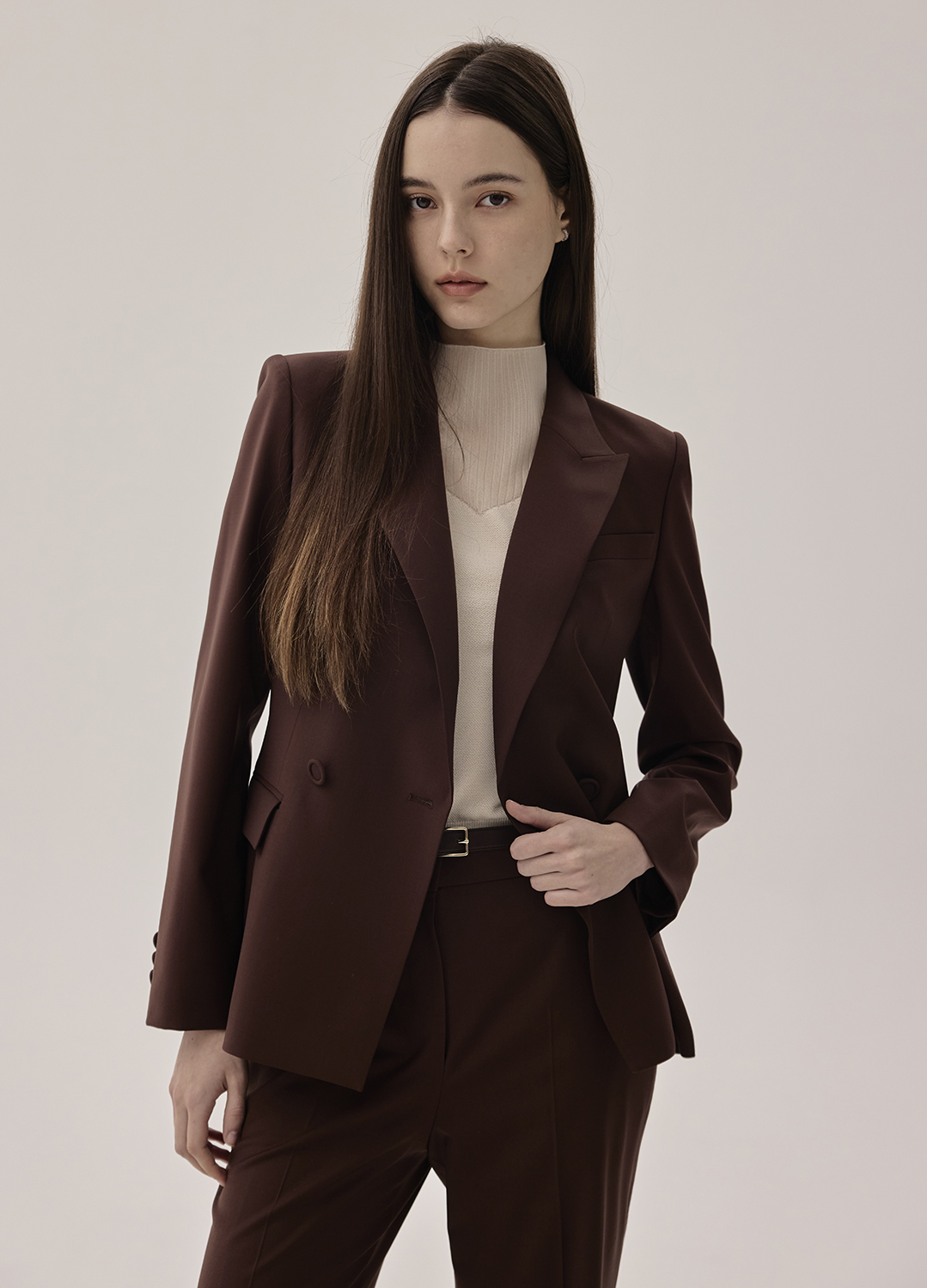 클래식 테일러드 자켓_DARK BROWN_1