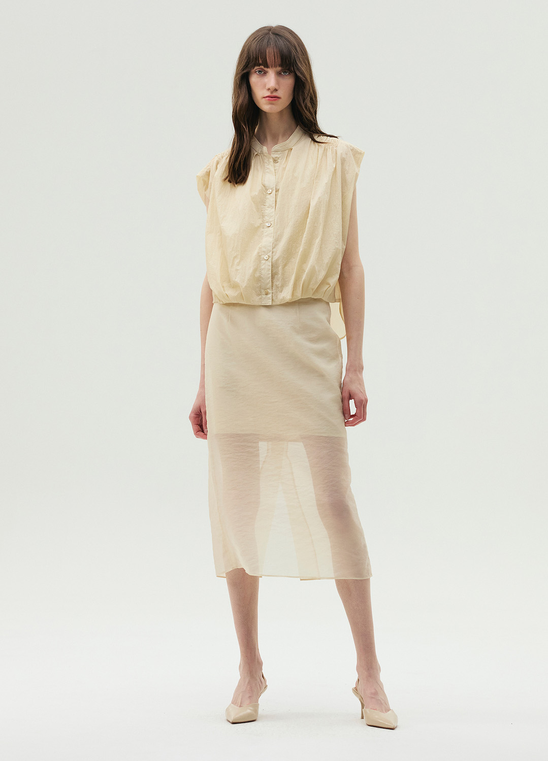 시스루 H라인 롱 스커트_LIGHT BEIGE_4