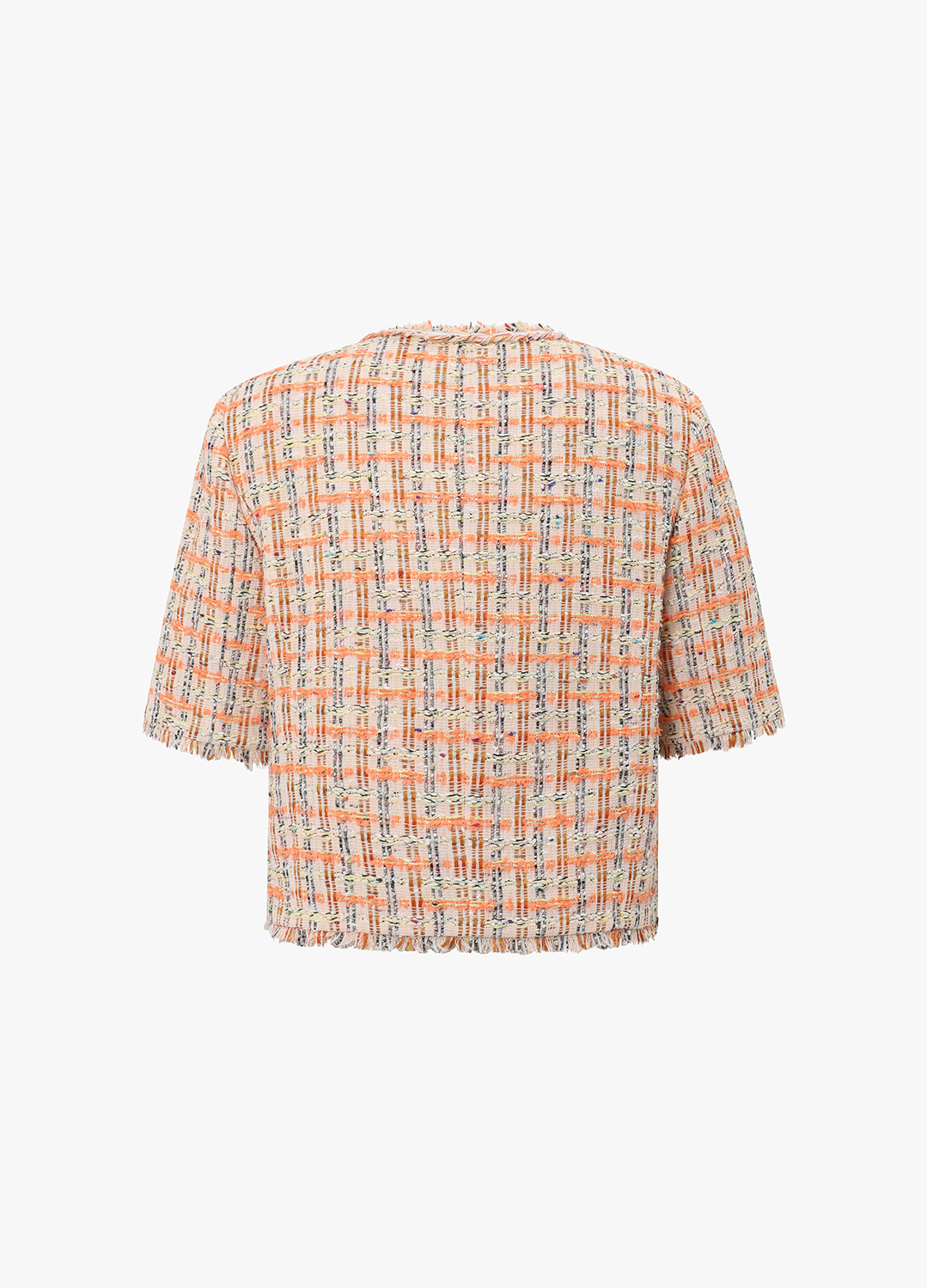 클래식 트위드 반소매 자켓_ORANGE_9