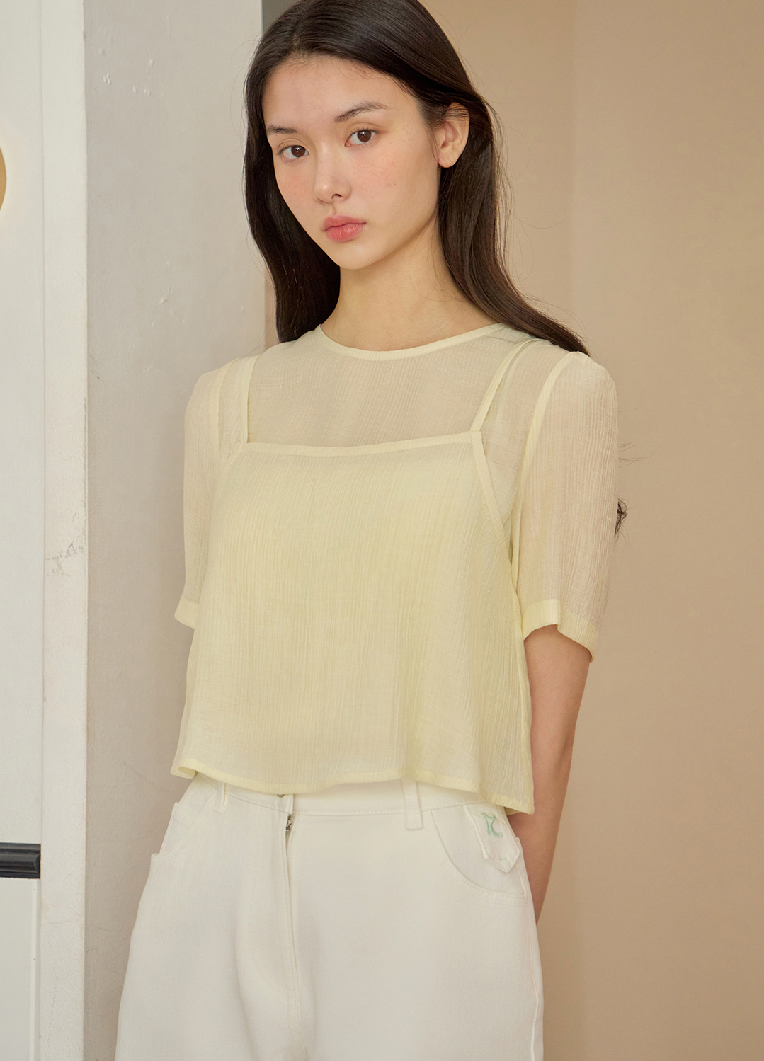 뷔스티에 블라우스_LIGHT YELLOW_2