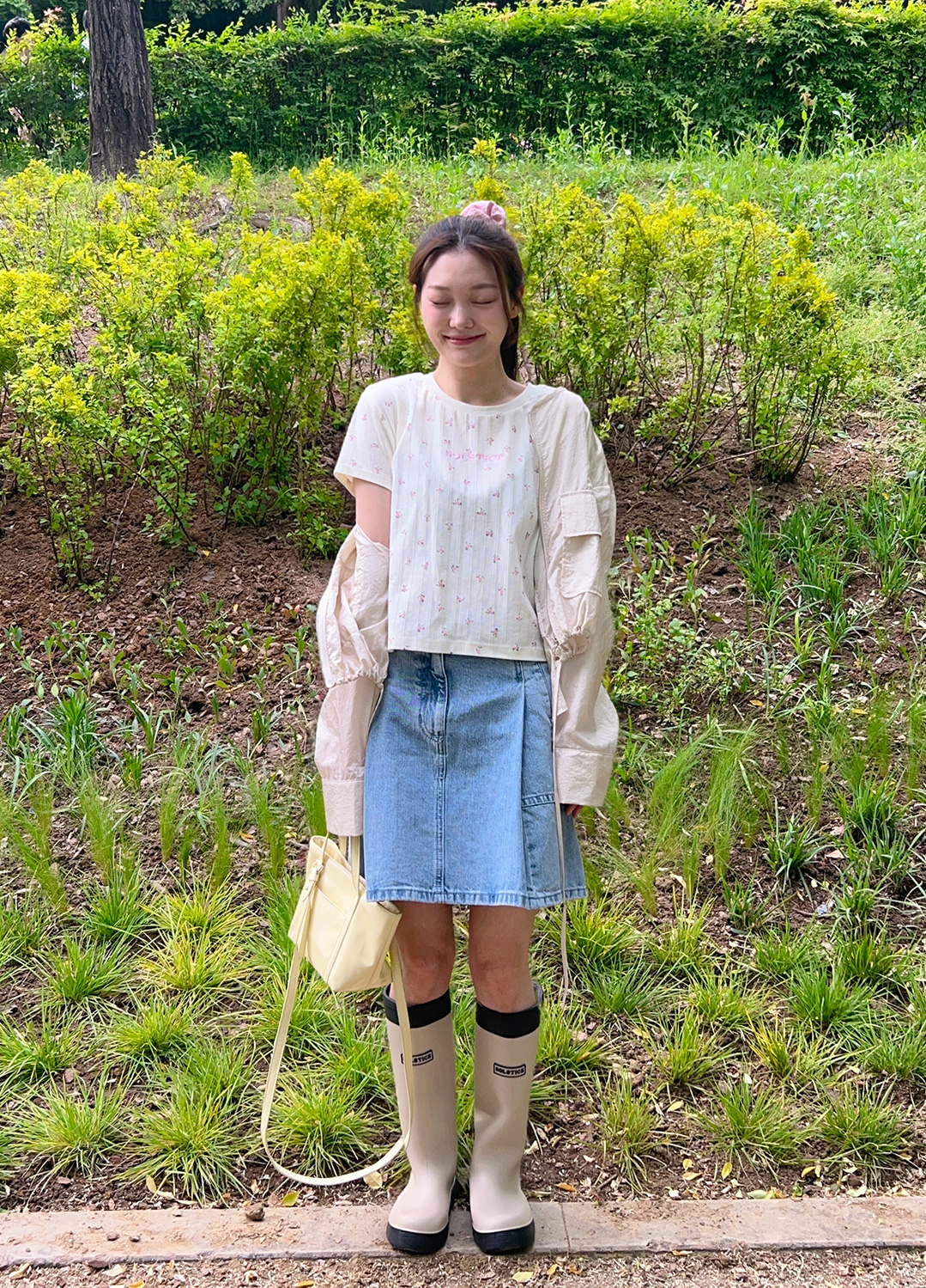 [시즌오프]컬러블록 롱 레인부츠_BEIGE_6