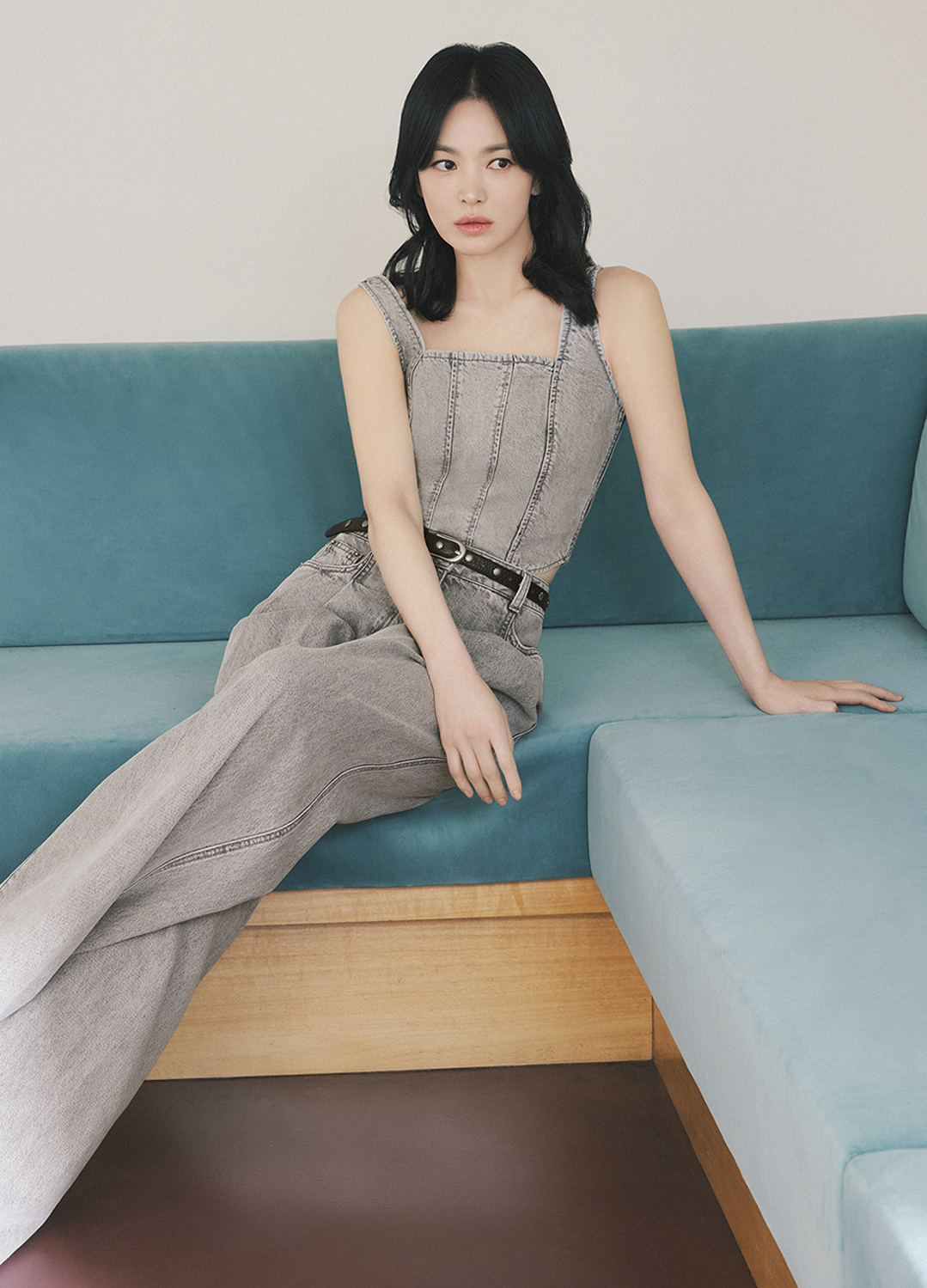 스모킹디테일 데님 뷔스티에_GREY_2