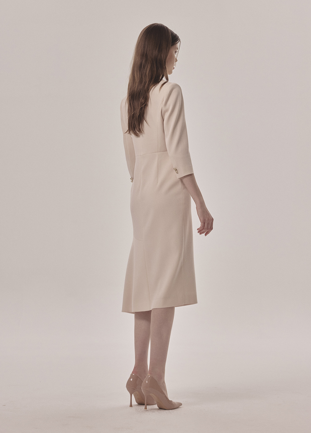 테일러드카라 H라인 원피스_SKIN BEIGE_5