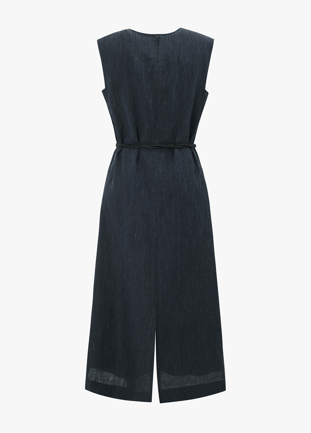 미샤 MICHAA [시즌오프]린넨 브이넥 슬리브리스 원피스 NAVY | SISUN.COM