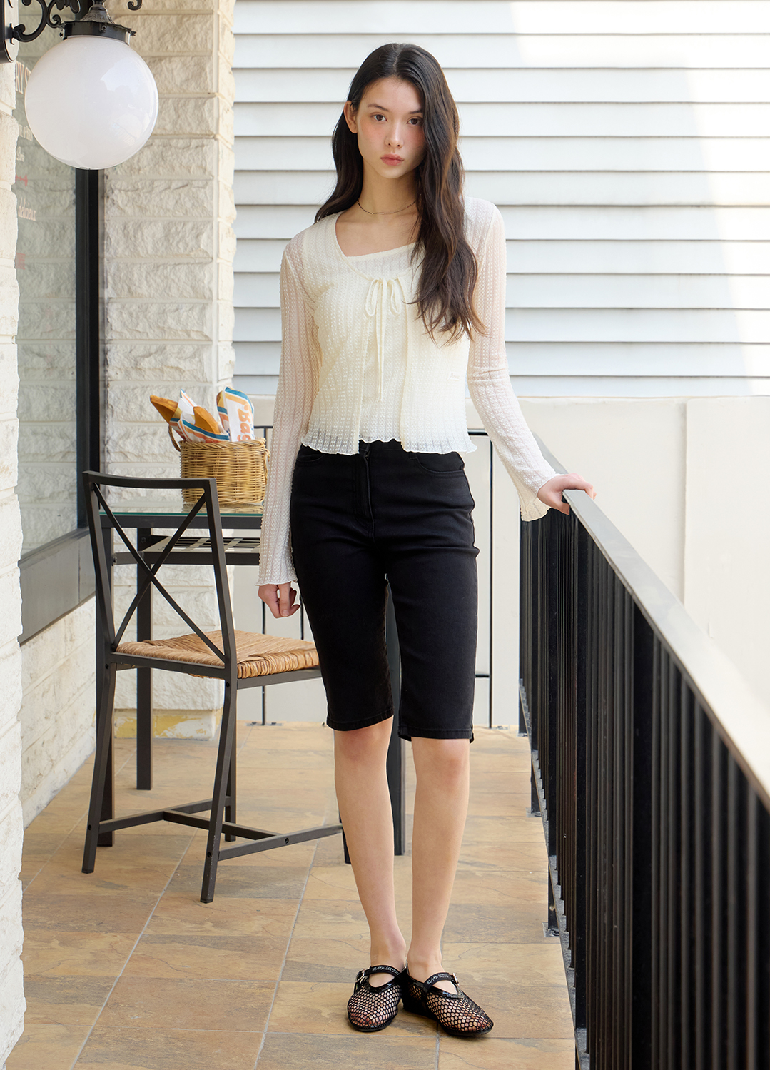 [시즌오프]슬림 데님 하프팬츠_BLACK_5