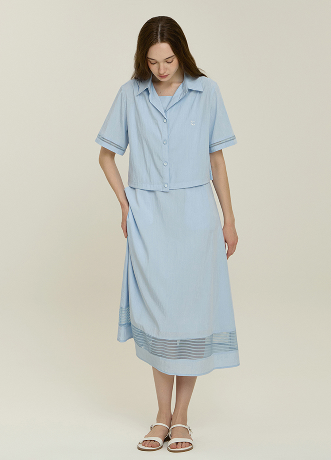 [시즌오프]메쉬 콤비 투웨이 원피스_SKY BLUE_8