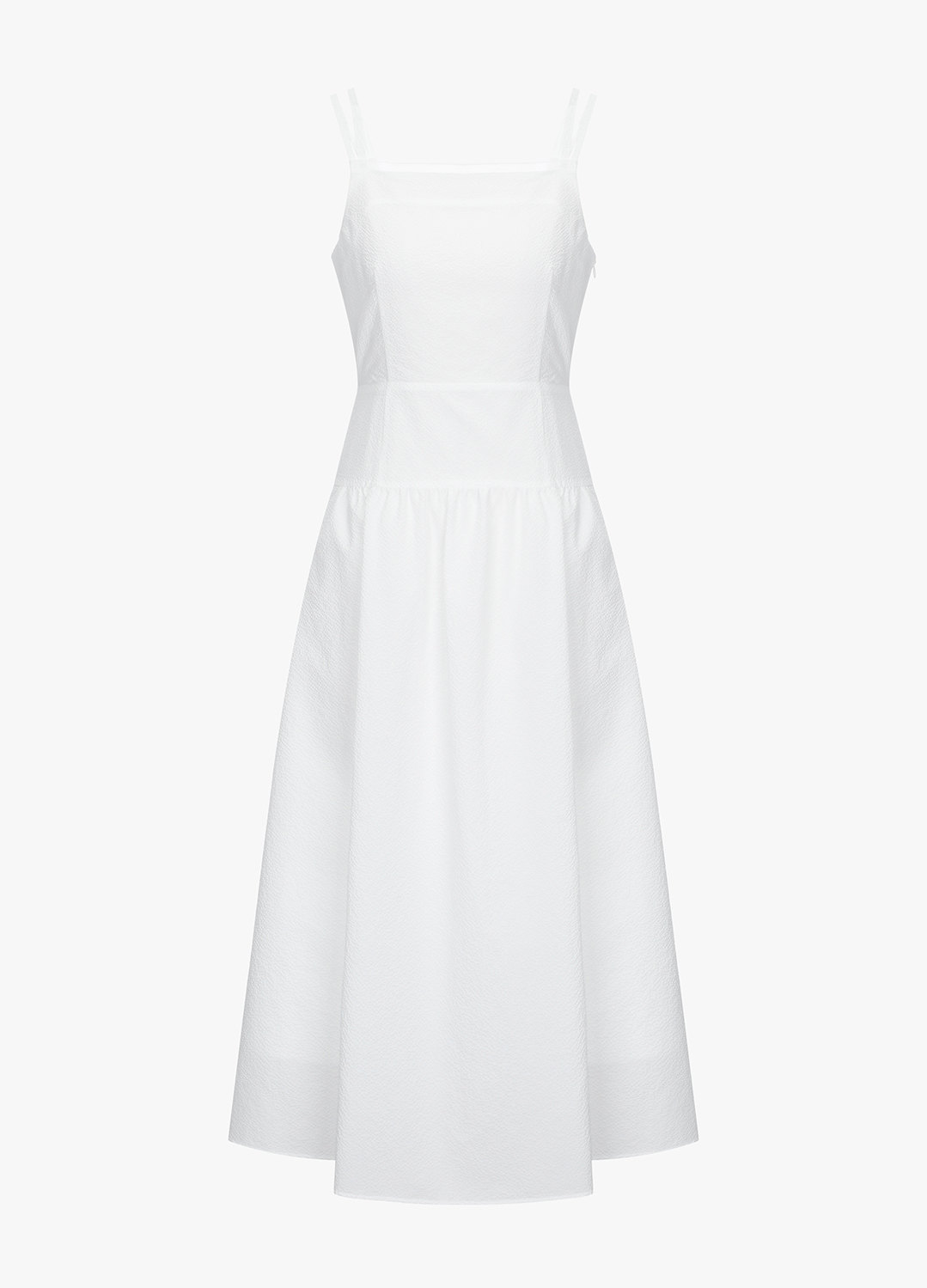 스트랩 포인트 시어서커 원피스_WHITE_8