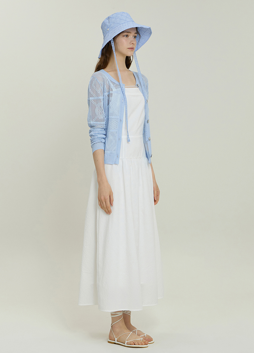 스트랩 포인트 시어서커 원피스_WHITE_6
