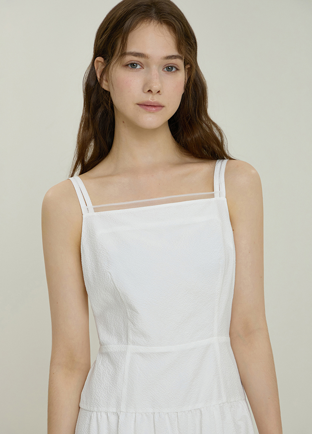 스트랩 포인트 시어서커 원피스_WHITE_2