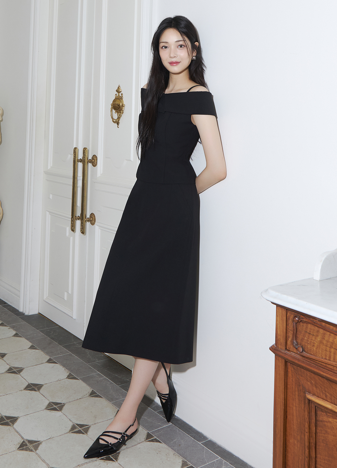 [Exclusive]H라인 셋업 스커트_BLACK_11