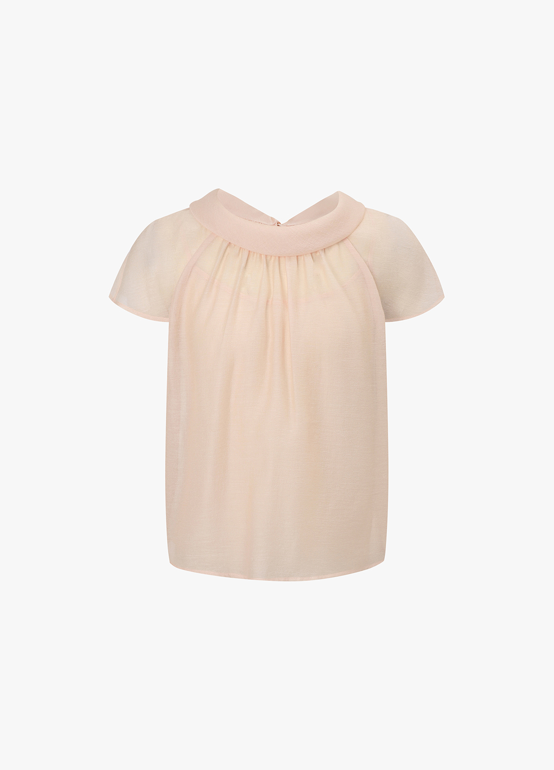 롤 카라 시어 블라우스_LIGHT PINK_1