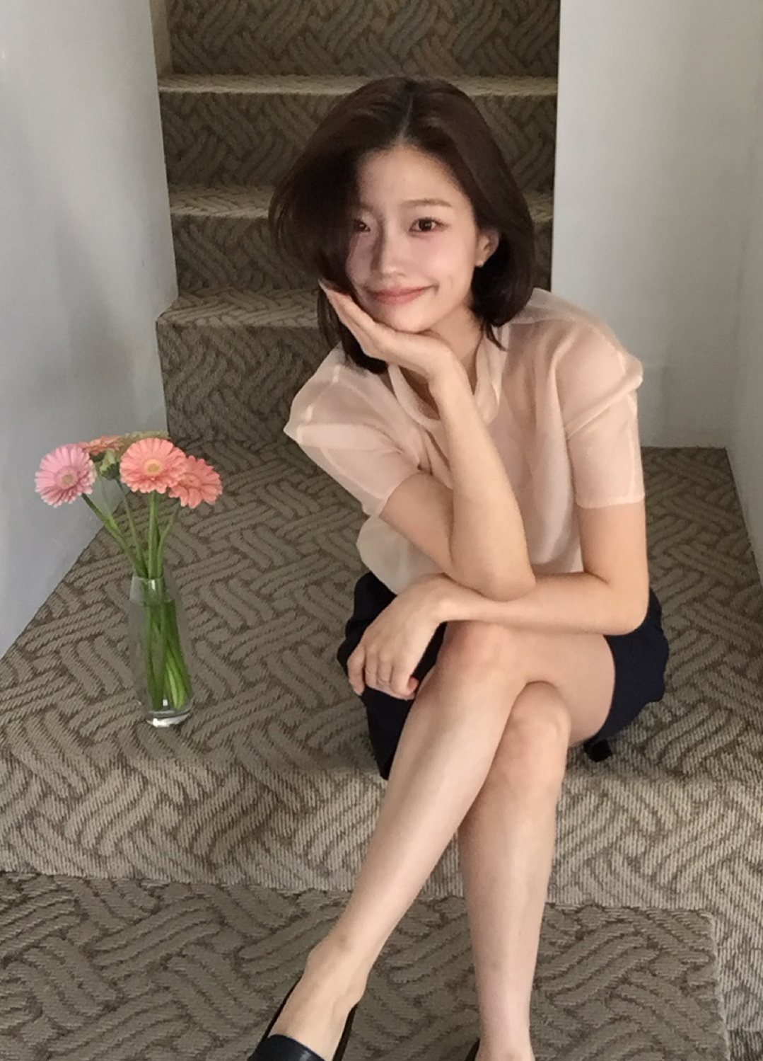 [시즌오프]터크 포인트 퀼로트 숏 팬츠_NAVY_8