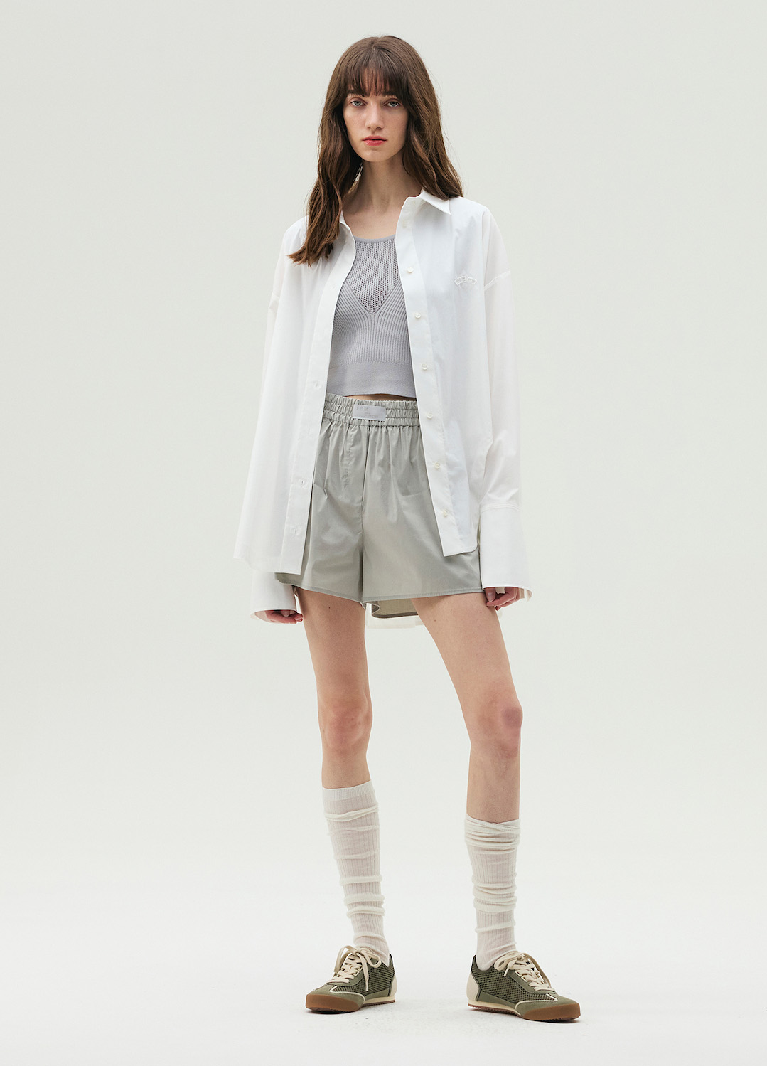 포켓 디테일 밴딩 숏 팬츠_LIGHT GREY_4