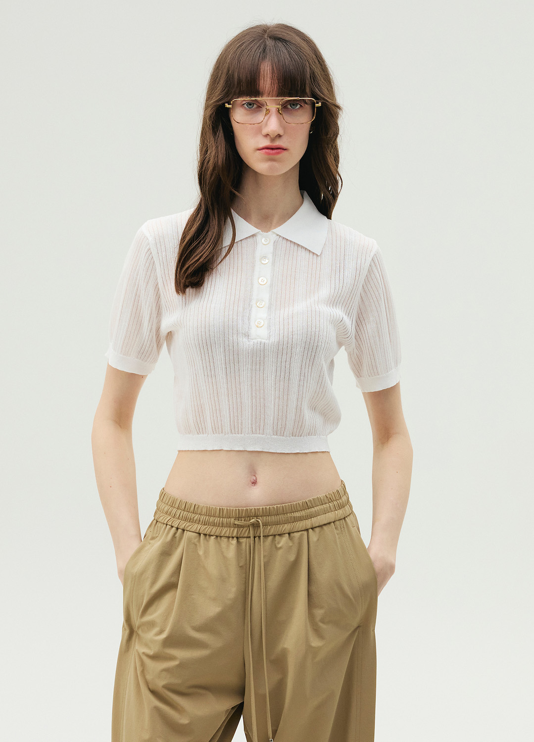 캐주얼 와이드 밴딩 팬츠_BEIGE_6