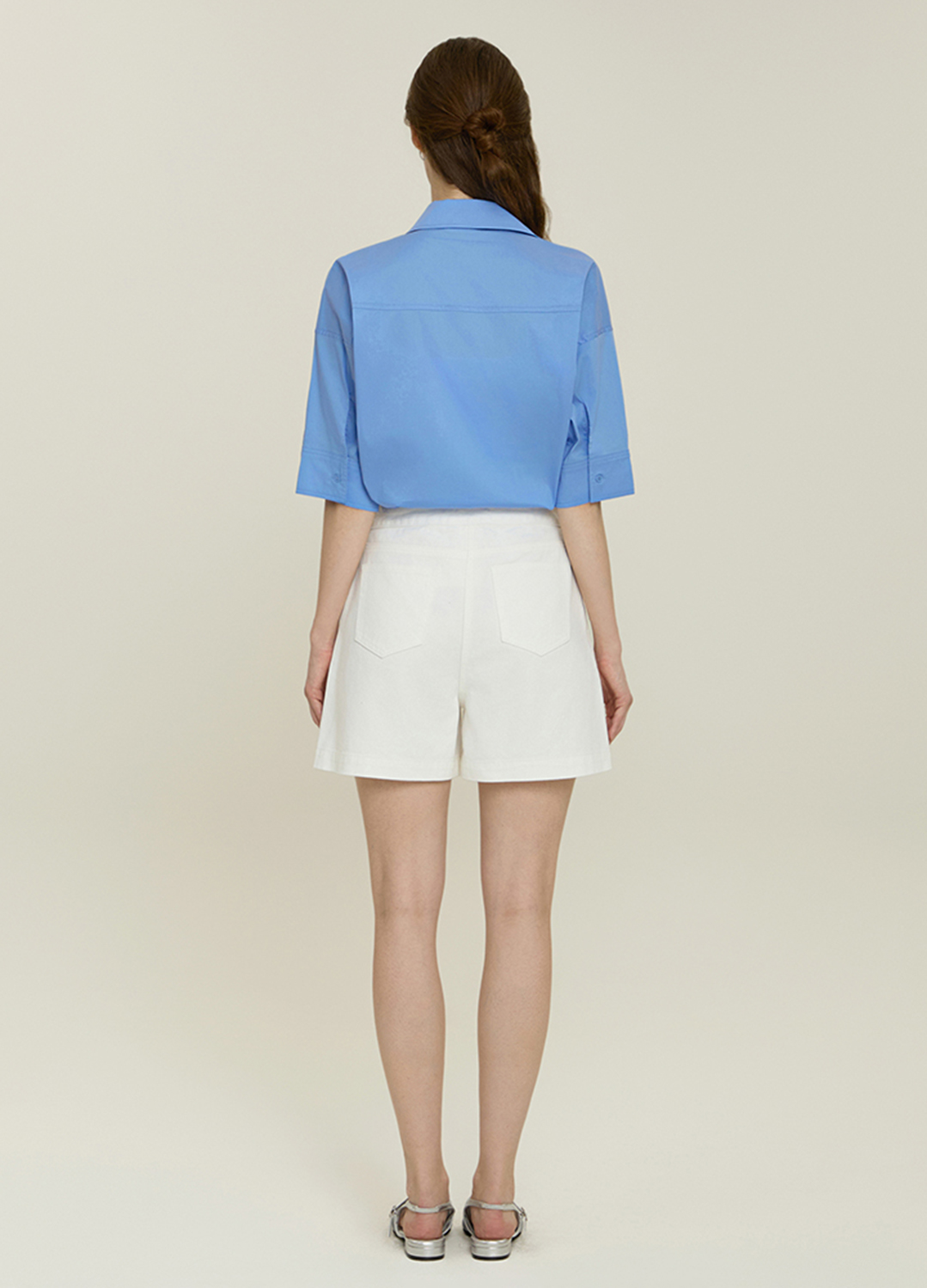 버튼 포인트 데님 숏팬츠_WHITE_4