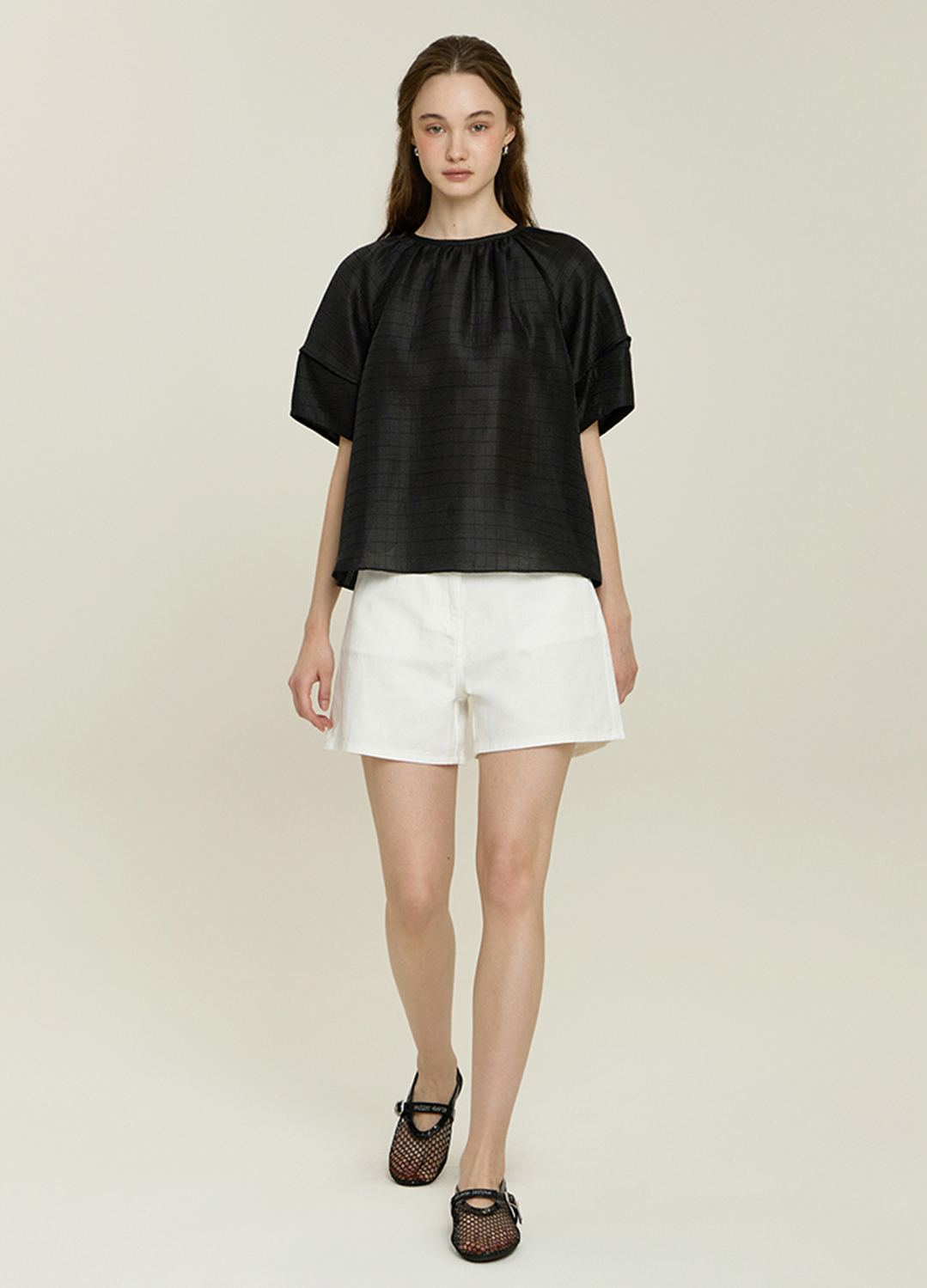 [Exclusive]자수 데님 숏팬츠_WHITE_4