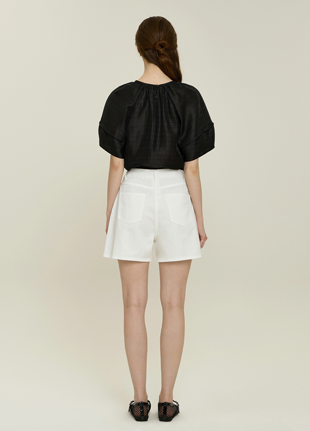 [Exclusive]자수 데님 숏팬츠_WHITE_5