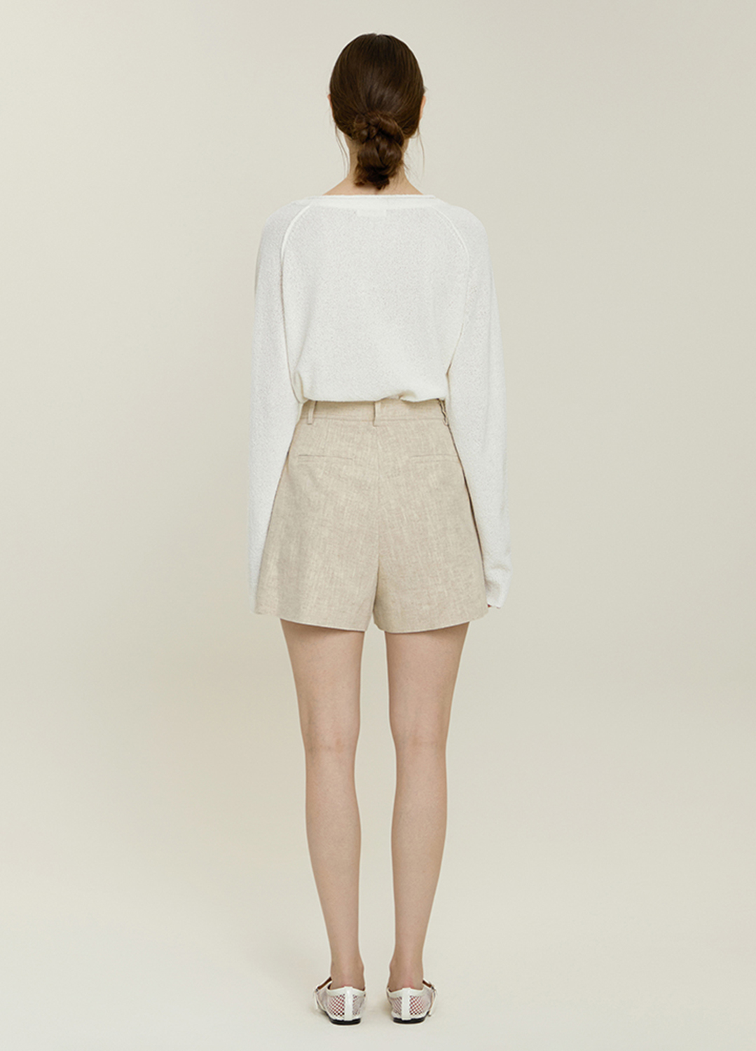 [Exclusive]린넨 셋업 숏팬츠_LIGHT BEIGE_3