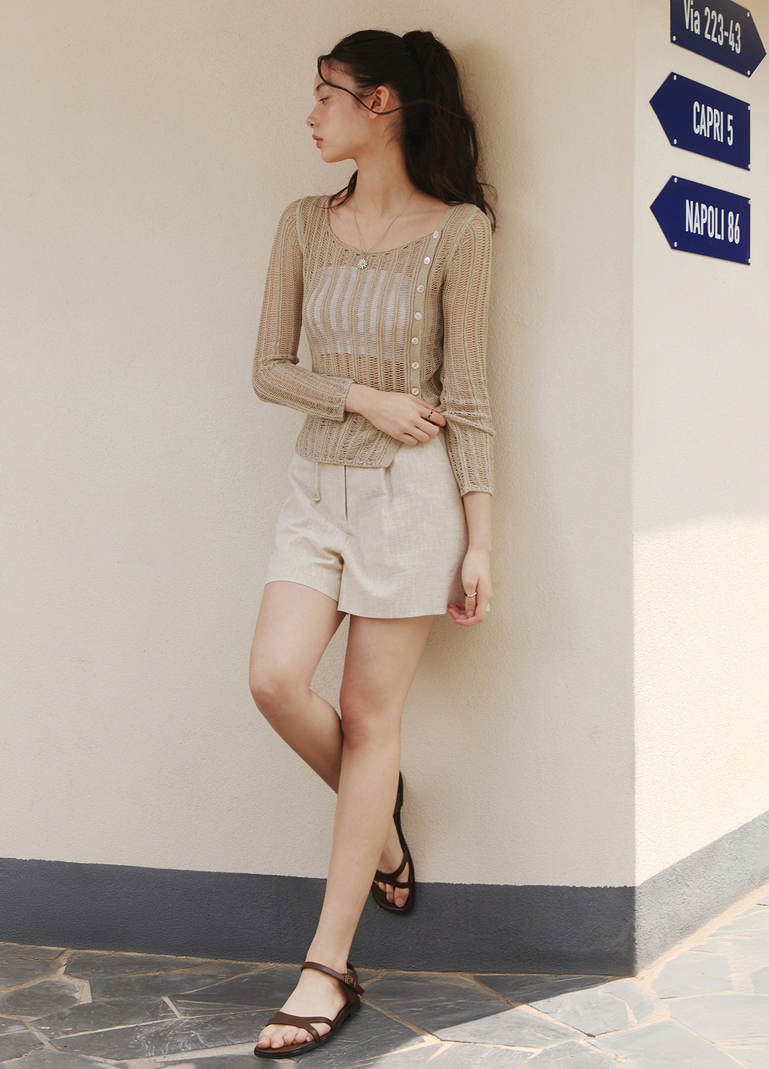 [Exclusive]린넨 셋업 숏팬츠_LIGHT BEIGE_5