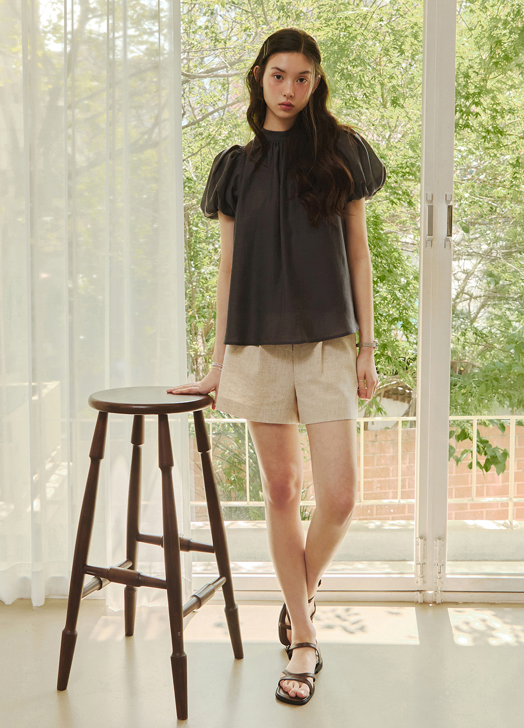 [Exclusive]린넨 셋업 숏팬츠_LIGHT BEIGE_13