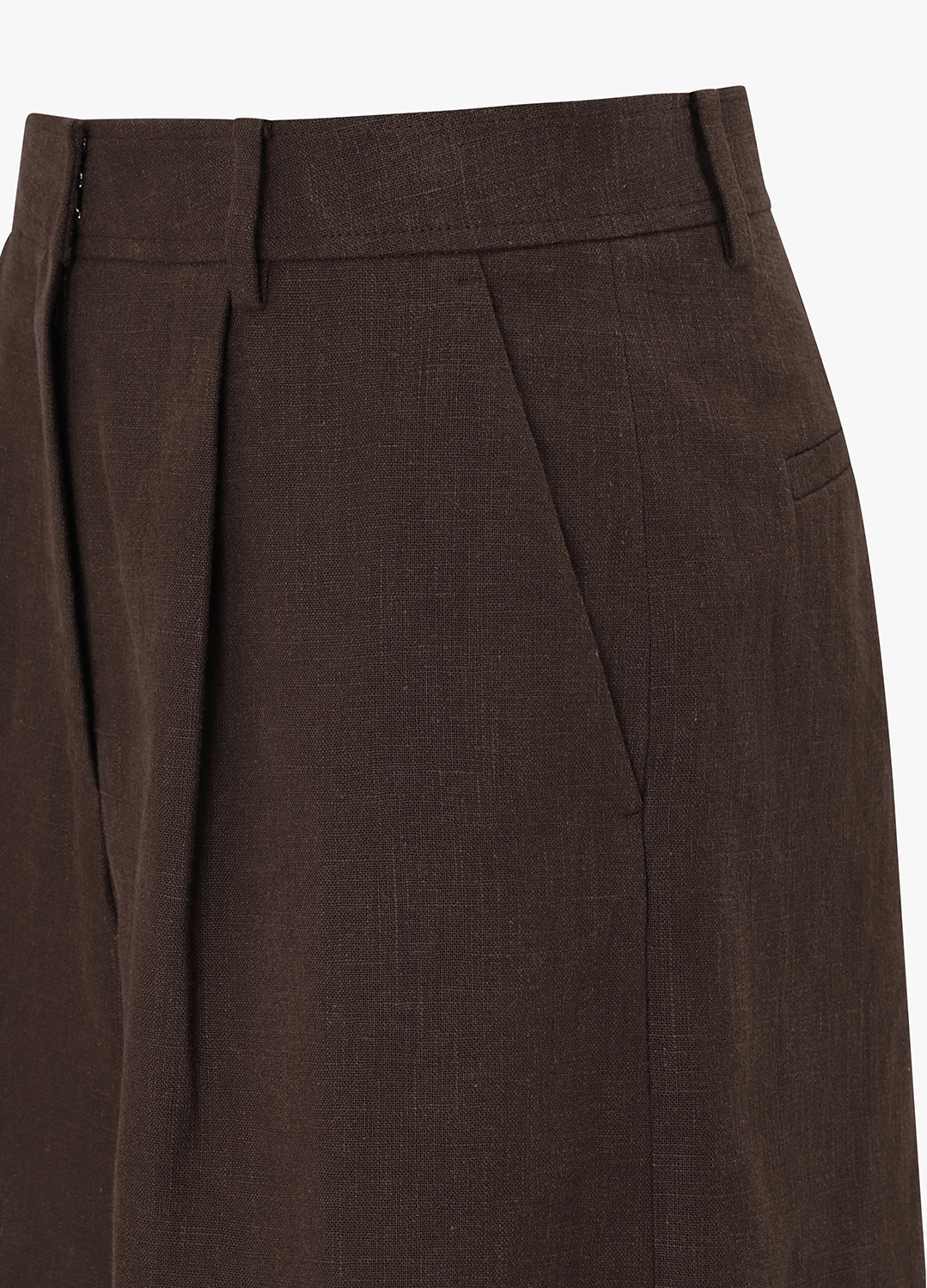 [Exclusive]린넨 셋업 숏팬츠_BROWN_10