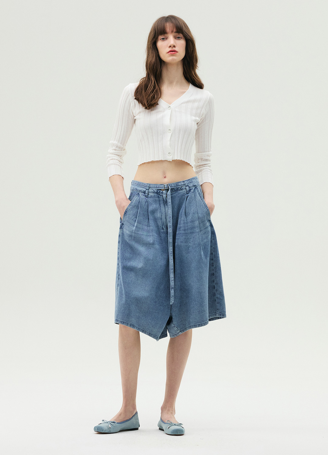 베이직 V넥 가디건_WHITE_4