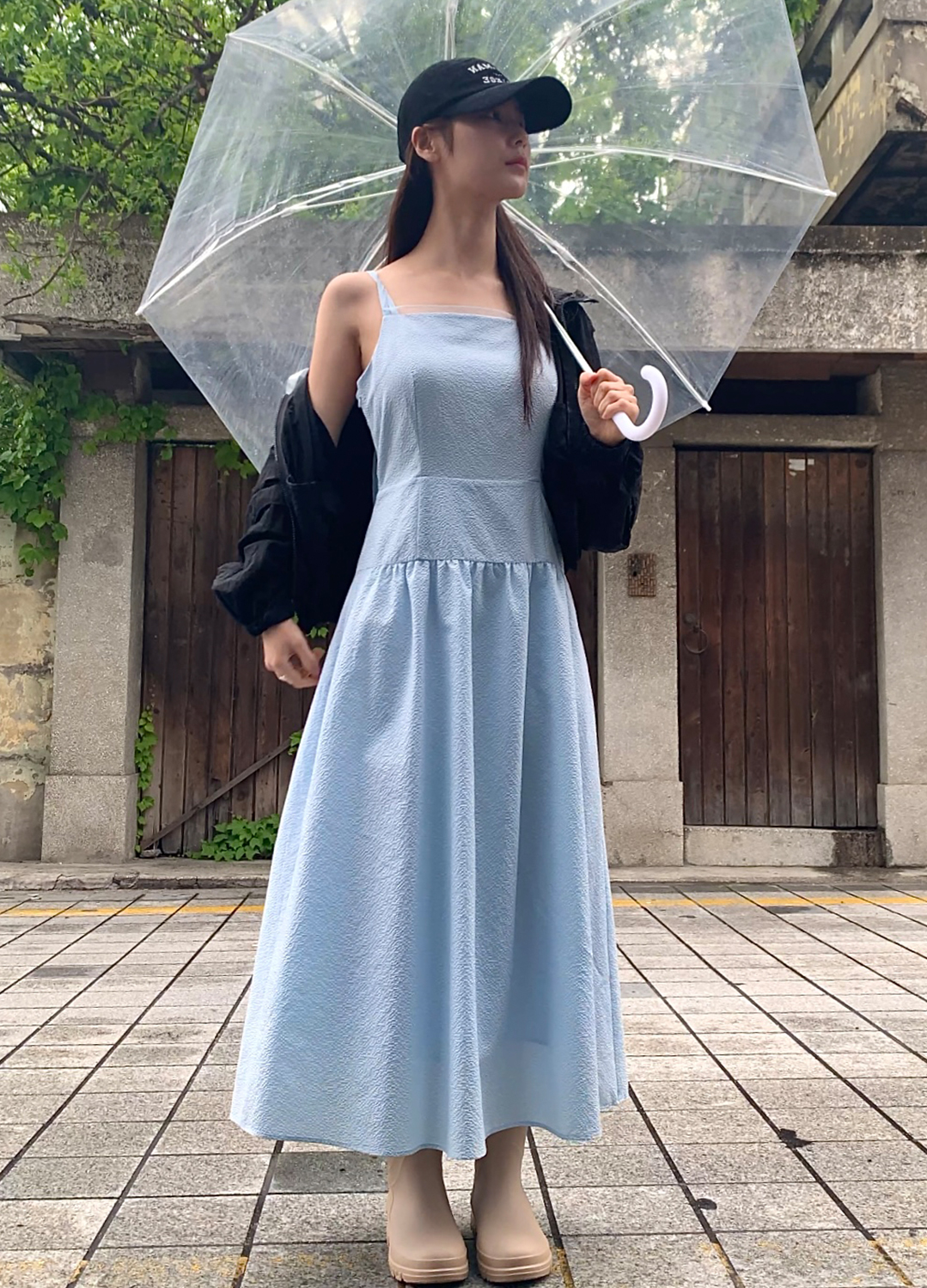 [시즌오프][잇미샤몰단독]스트랩 포인트 시어서커 원피스_SKY BLUE_5
