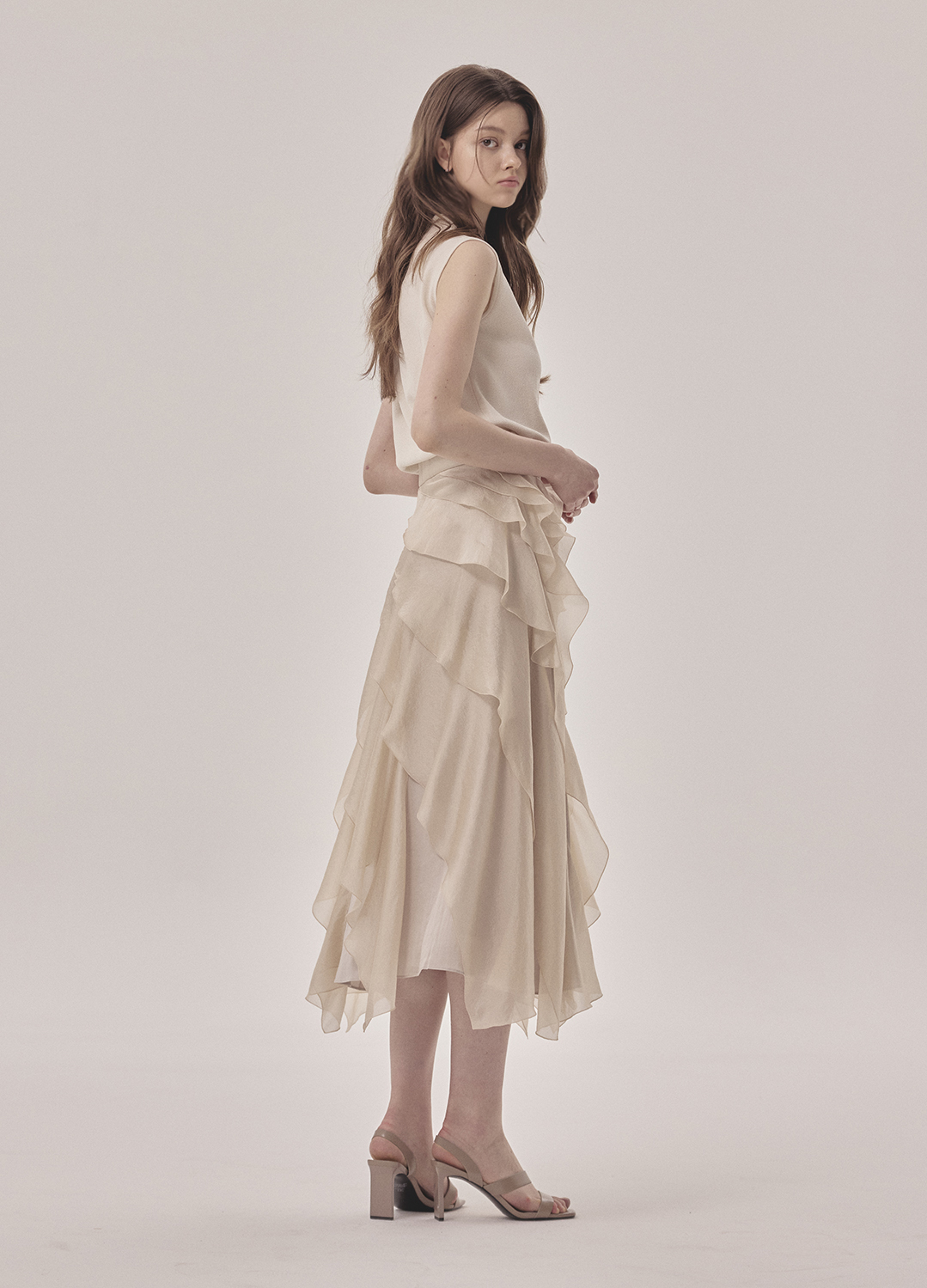 레이어 프릴 스커트_LIGHT BEIGE_3