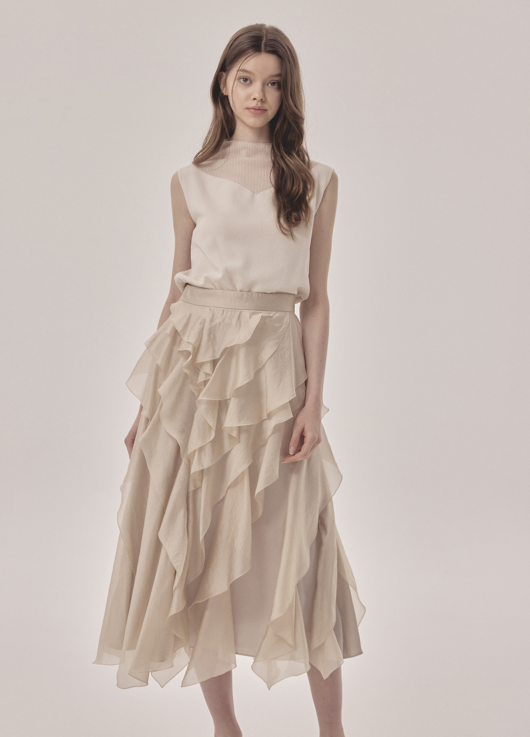 레이어 프릴 스커트_LIGHT BEIGE_5