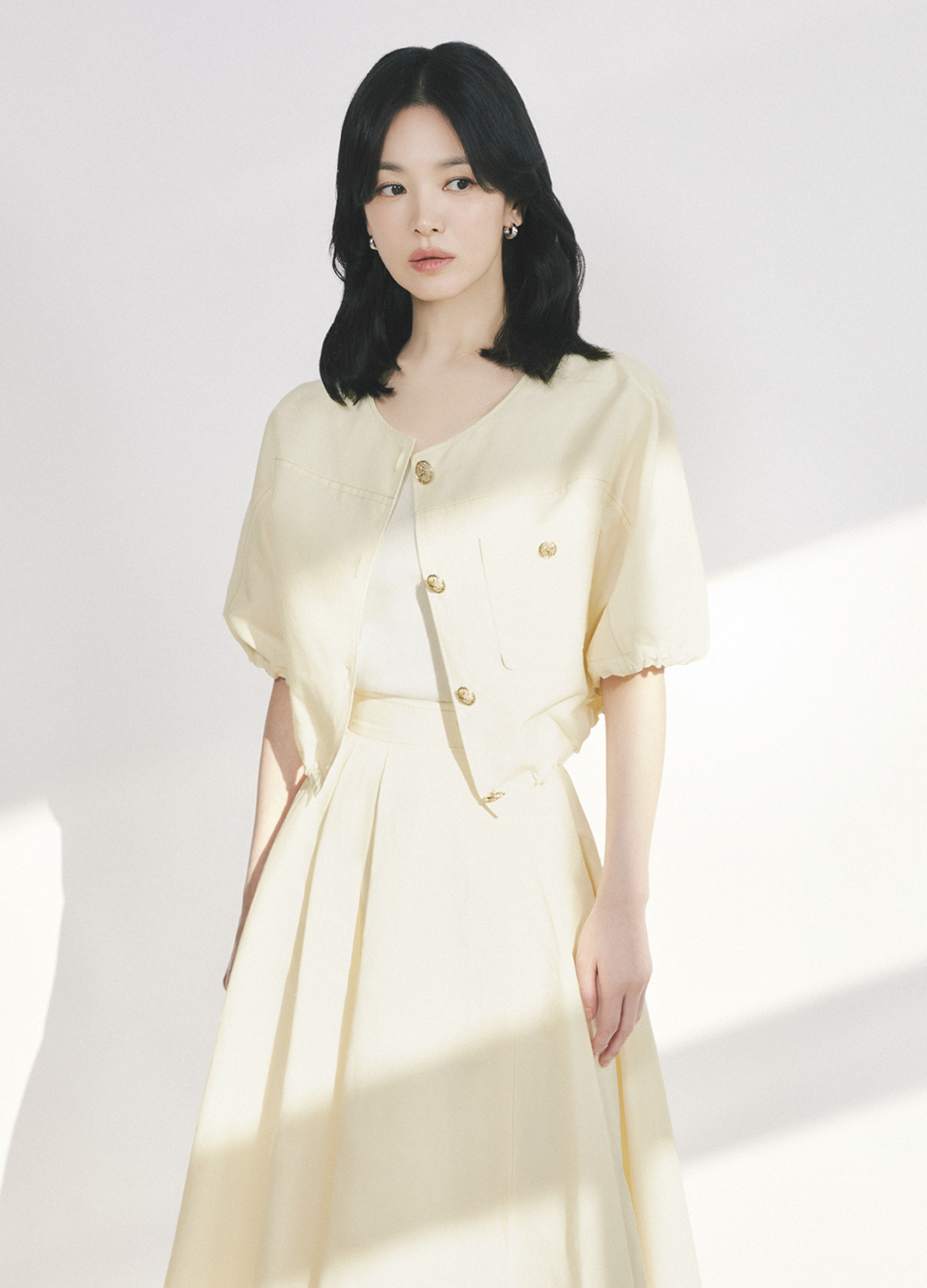 비대칭 볼륨 A라인 스커트_CREAM_2