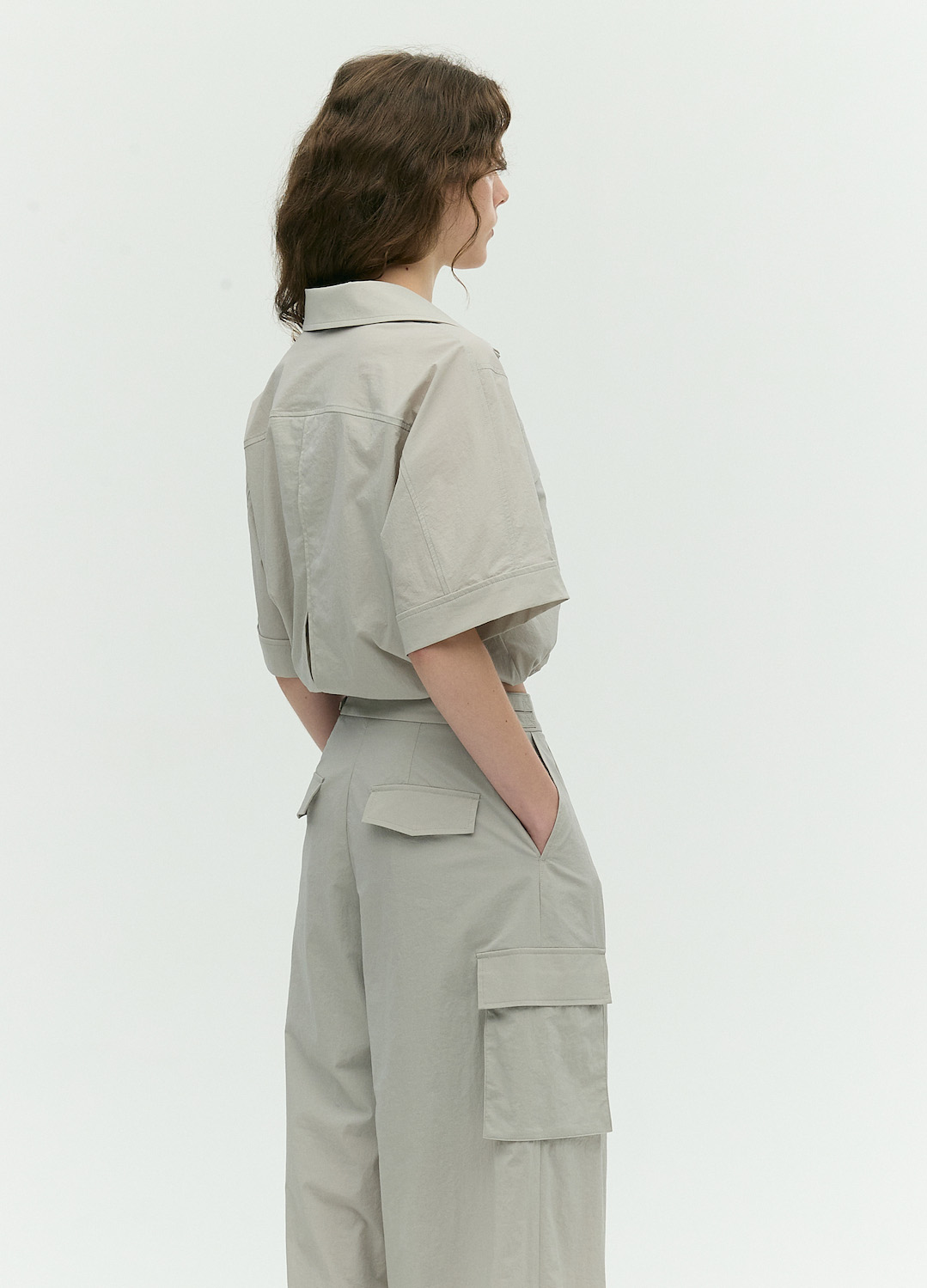 셔츠 카라 블라우스_LIGHT GREY_3