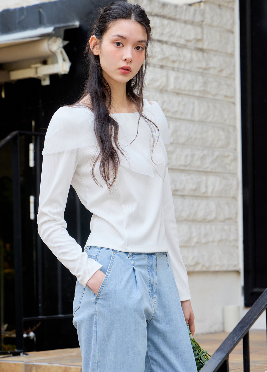원 턱 쿨 데님 팬츠_SKY BLUE_4