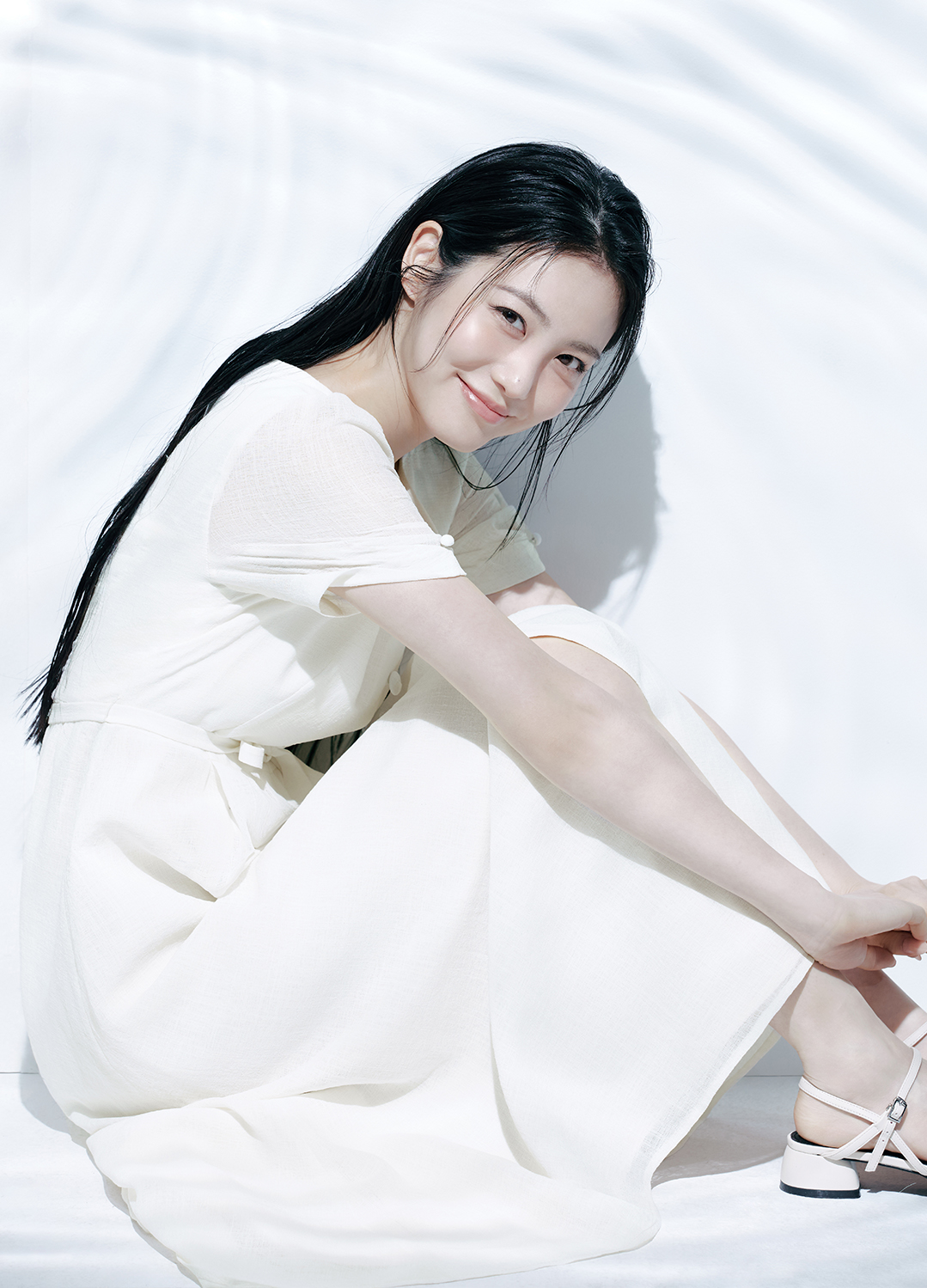 하트넥 롱 원피스_IVORY_5