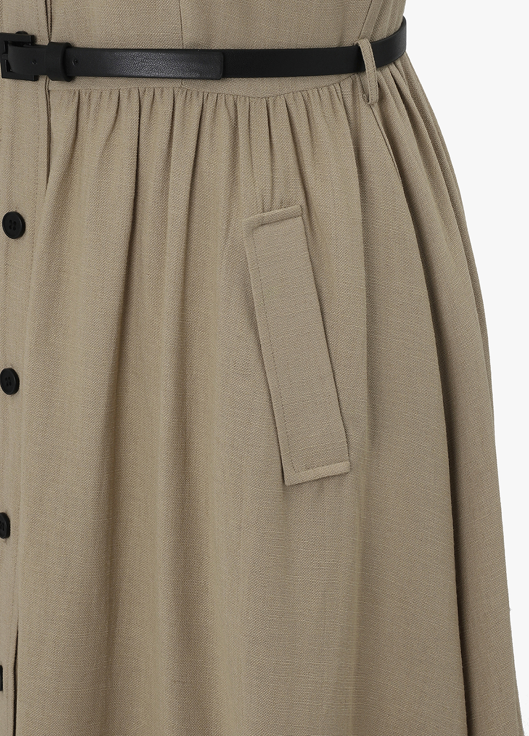 [Exclusive]라운드넥 벨티드 원피스_BEIGE_10