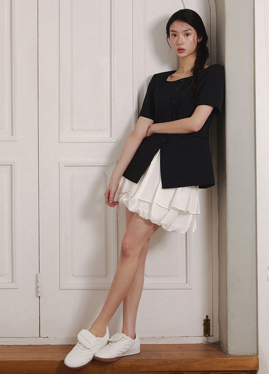 [5/16 순차배송][Exclusive]스퀘어넥 슬림핏 자켓_BLACK_6