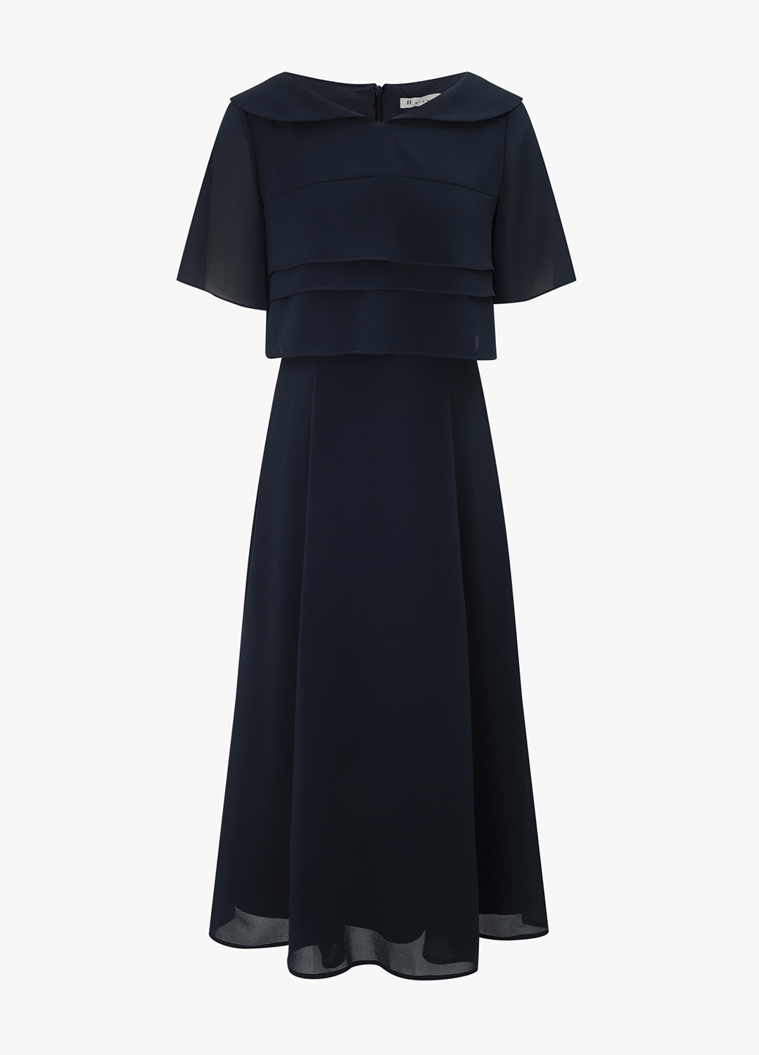 러플 카라 원피스_DARK NAVY_5