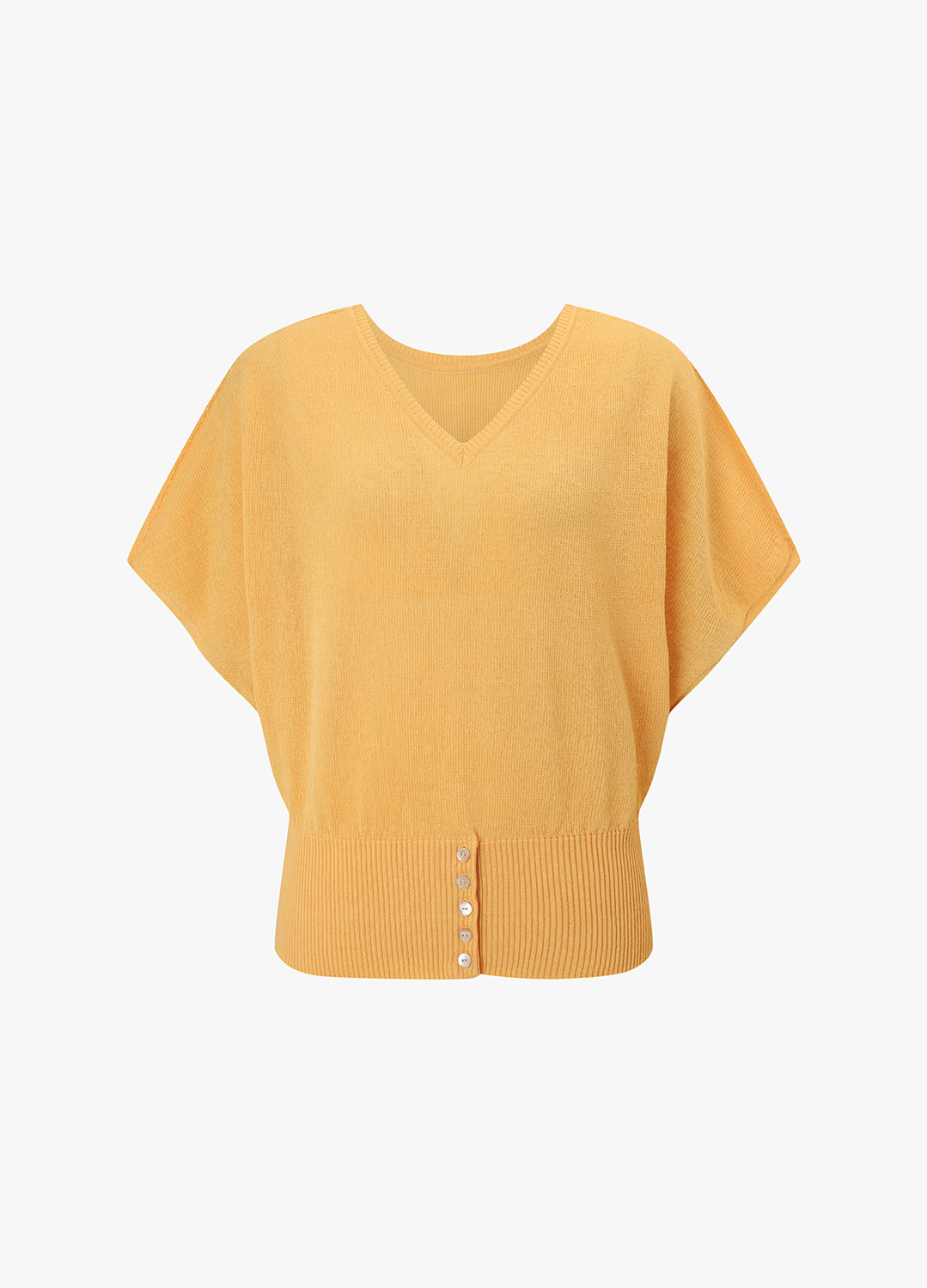 V넥 홀가먼트 니트 탑_ORANGE_1