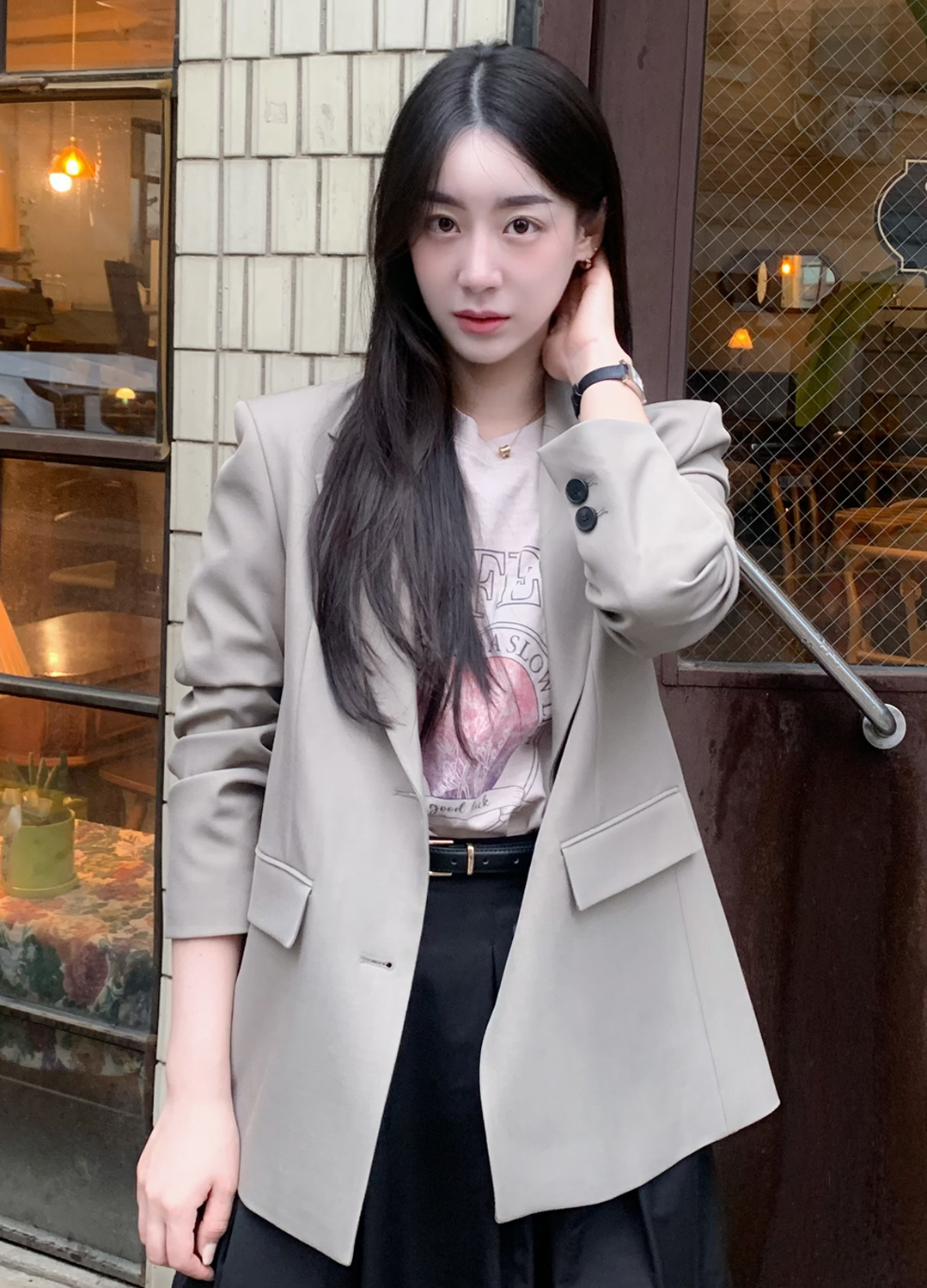 [Exclusive]피그먼트 프린트 티셔츠_BEIGE_9