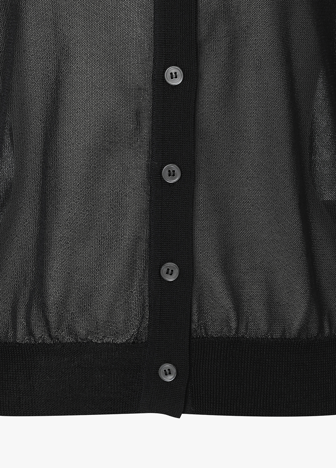 [시즌오프]쉬어 텍스트 니트 가디건_BLACK_8
