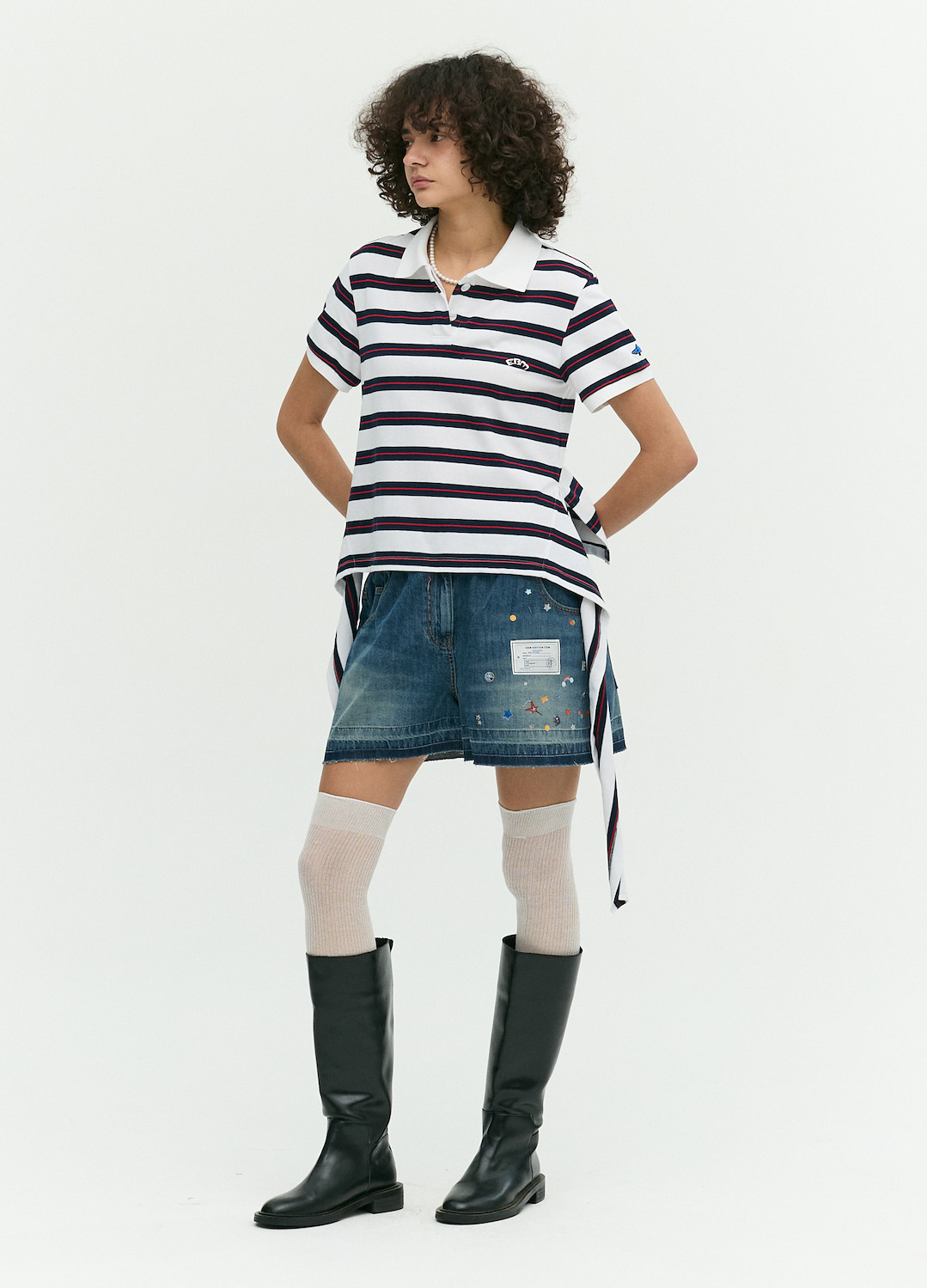 [EXCLUSIVE]스트라이프 카라 티셔츠_NAVY_7