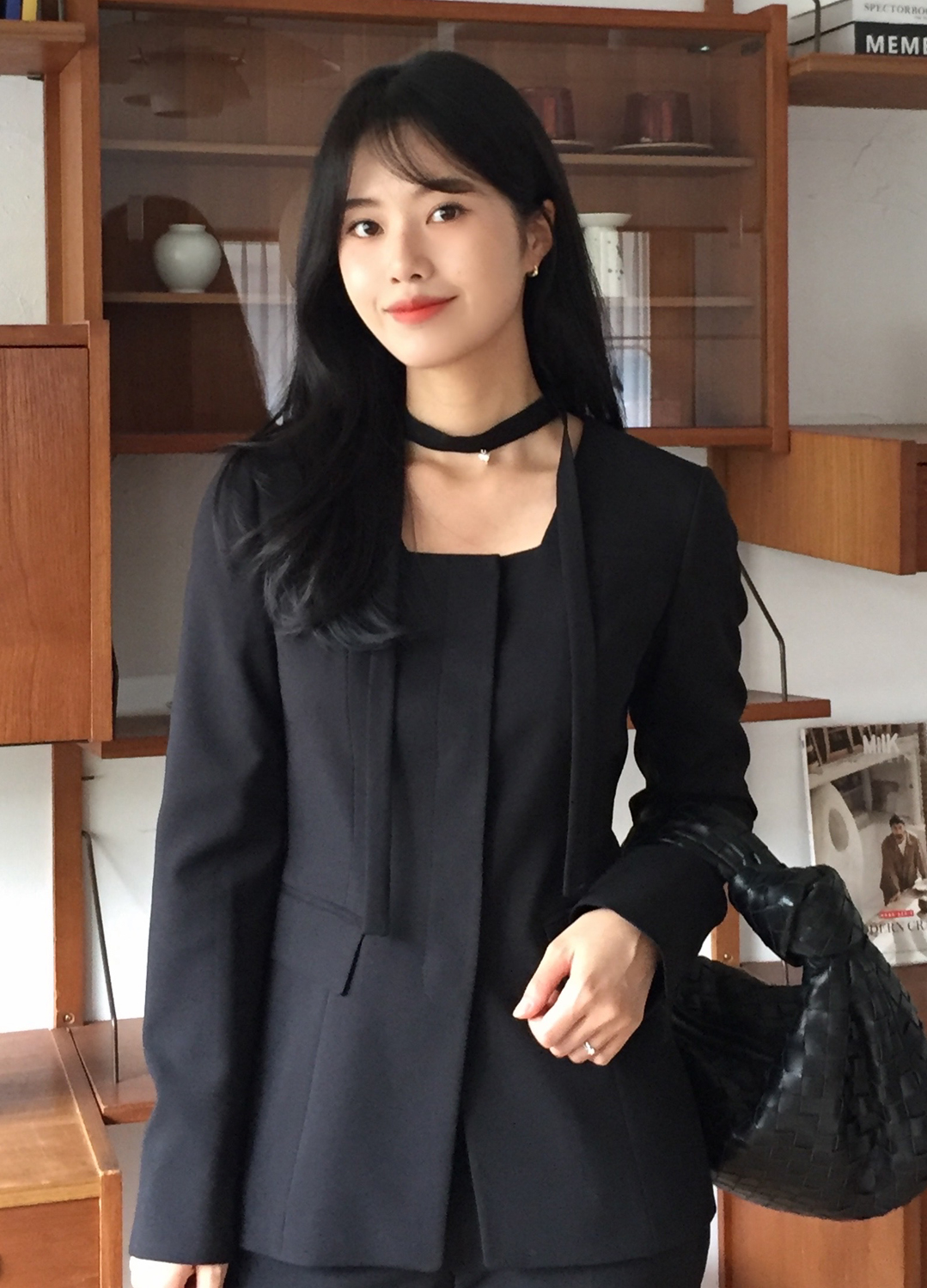 칼라리스 초커 타이 자켓_BLACK_8