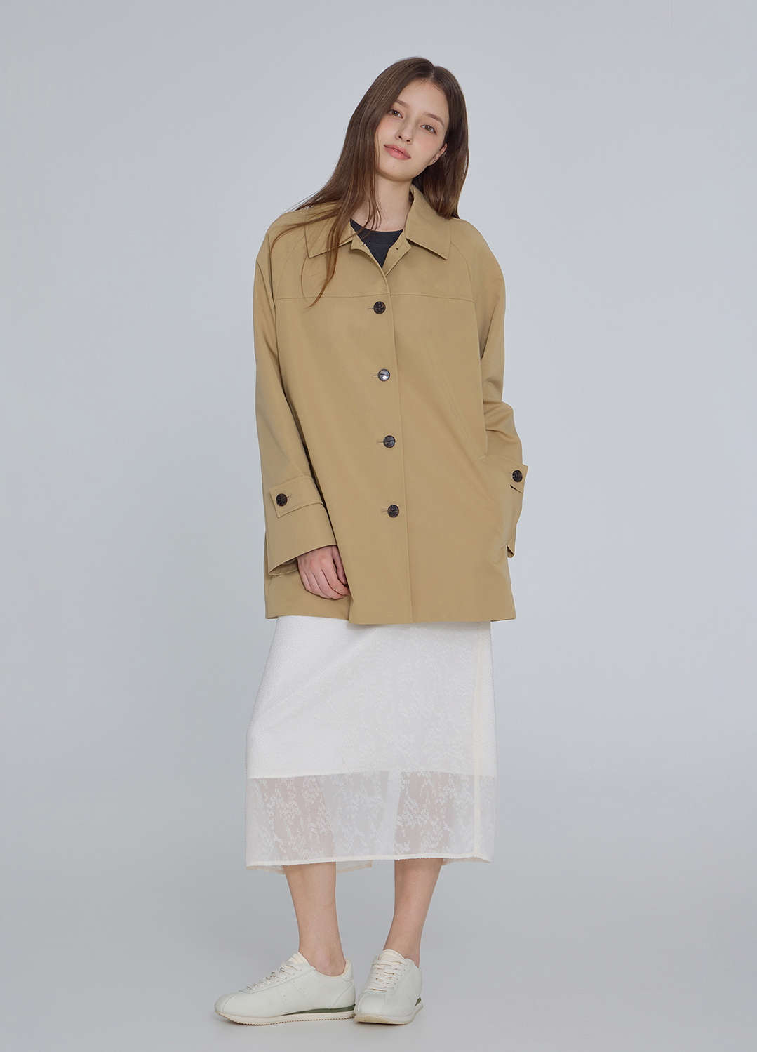 스탠카라 하프 트렌치 코트_BEIGE_6