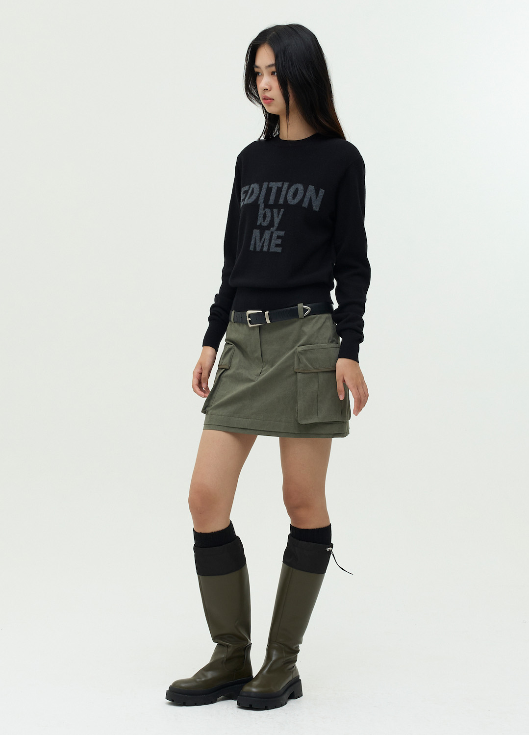 [프리오픈]아웃 포켓 미니 스커트_KHAKI_12