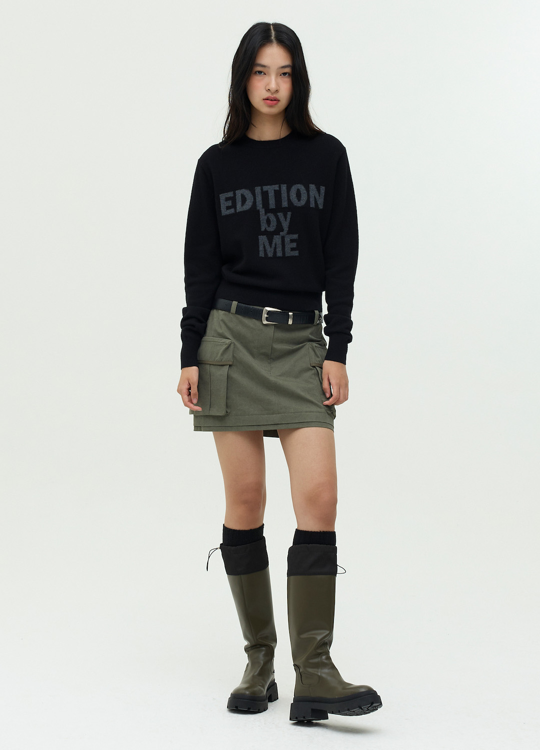 [프리오픈]아웃 포켓 미니 스커트_KHAKI_14