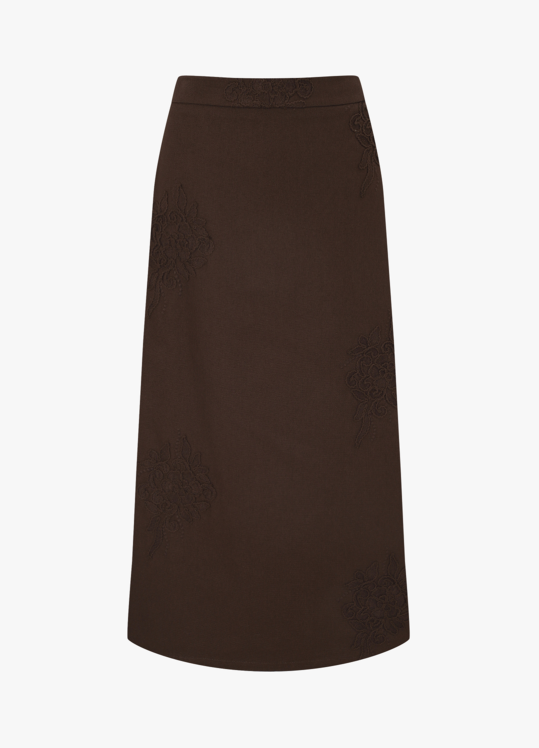 엠브로이더리 A라인 스커트_BROWN_8