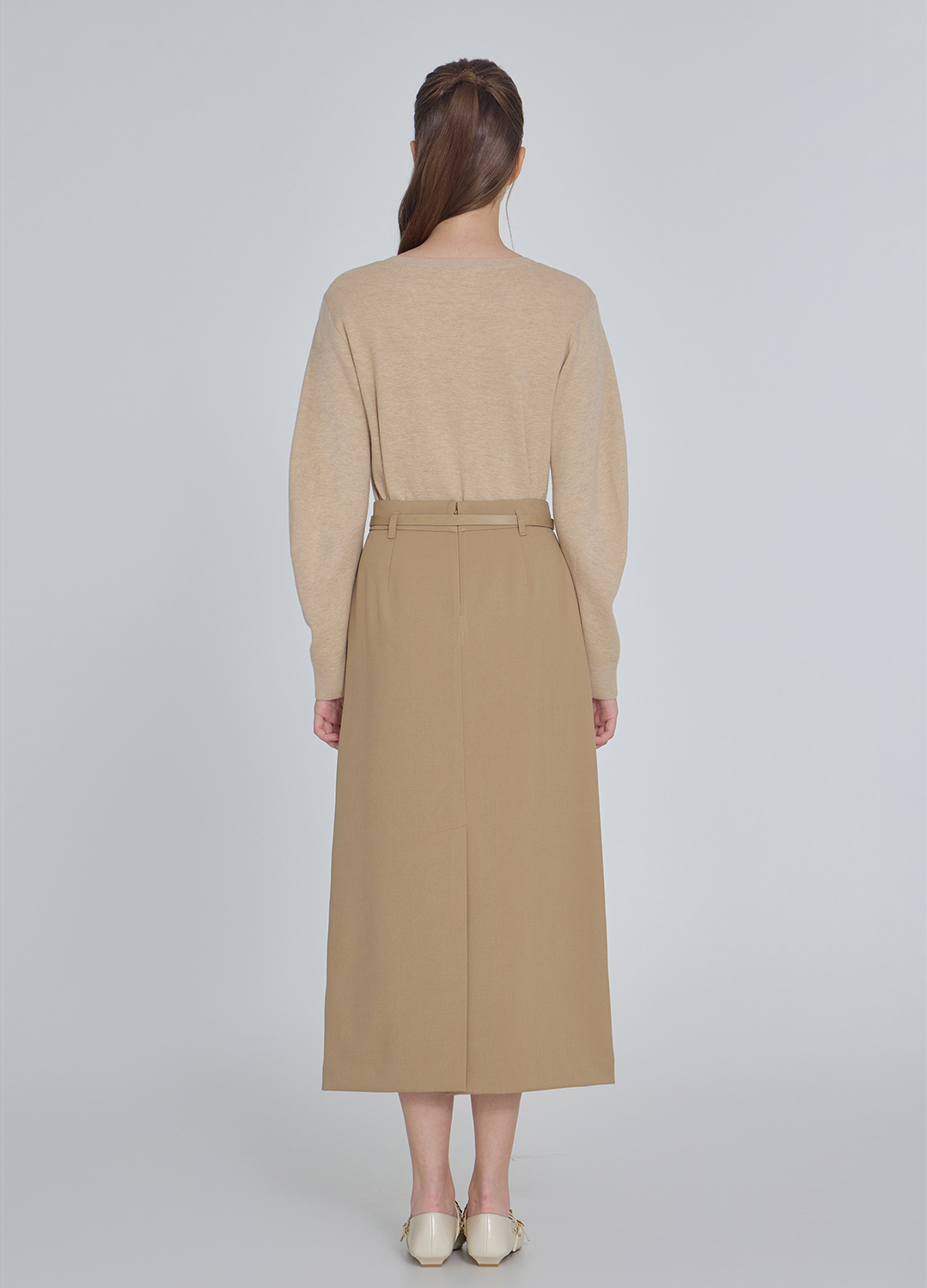 벨티드 슬릿 스커트_BEIGE_10