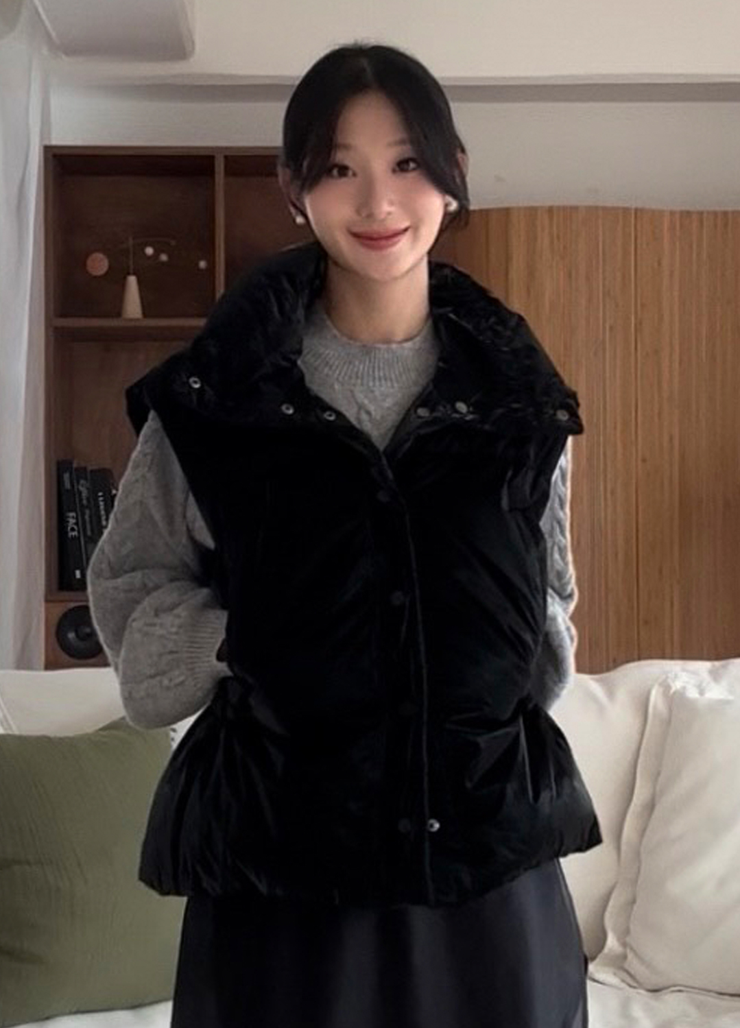 하이넥 구스다운 베스트 패딩_BLACK_10
